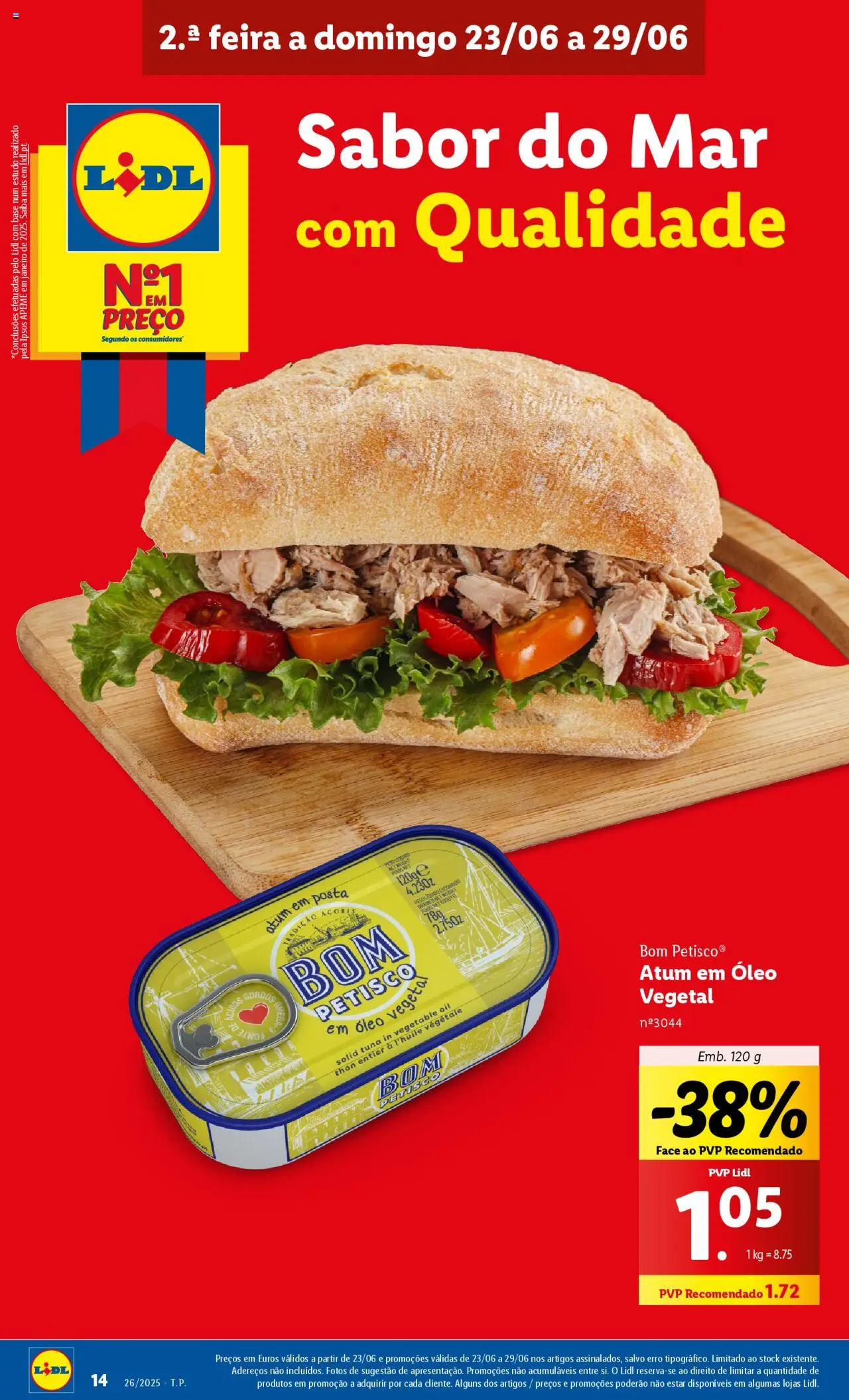 Lidl folheto │ válido de 23.06.2025 | Página: 14 | Produtos: Atum, Base, Óleo