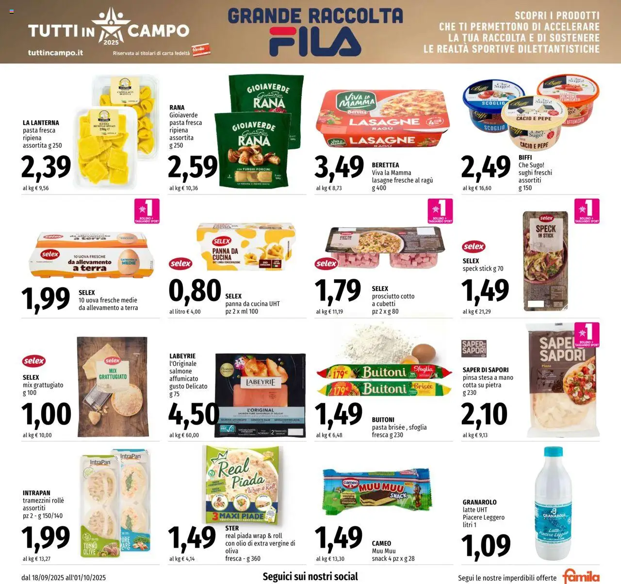 Volantino Famila del 18.09.2025 | Pagina: 7 | Prodotti: Uova, Latte, Lanterna, Olio