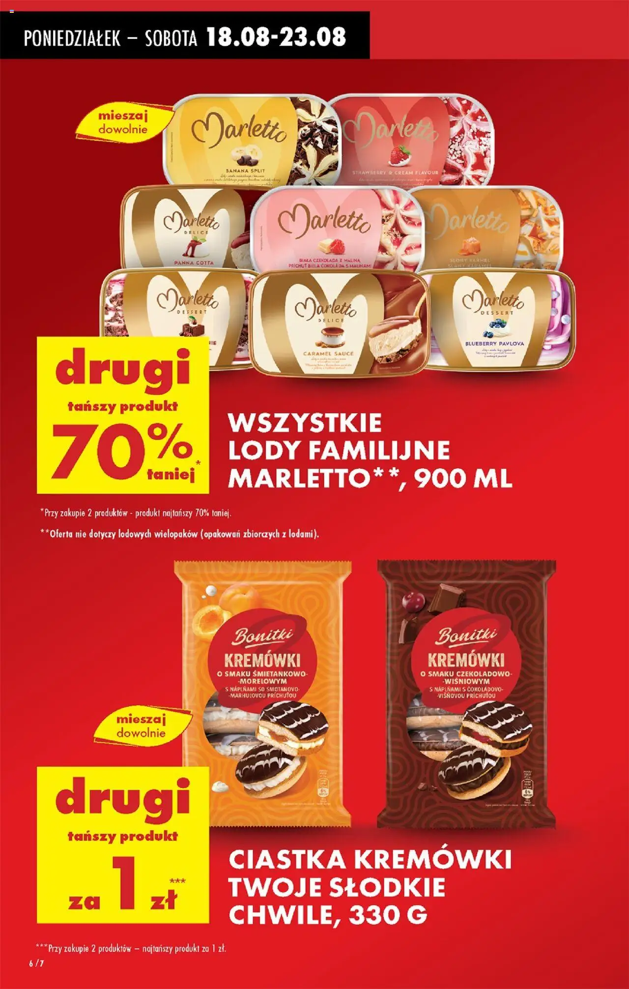 Biedronka gazetka od 18.08.2025 | Strona: 6 | Produkty: Malina, Czekolada, Ciastka, Lody