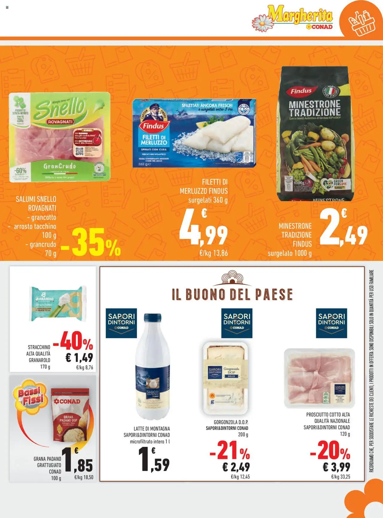 Volantino Conad del 24.09.2025 | Pagina: 7 | Prodotti: Merluzzo, Grana Padano, Stracchino, Gorgonzola