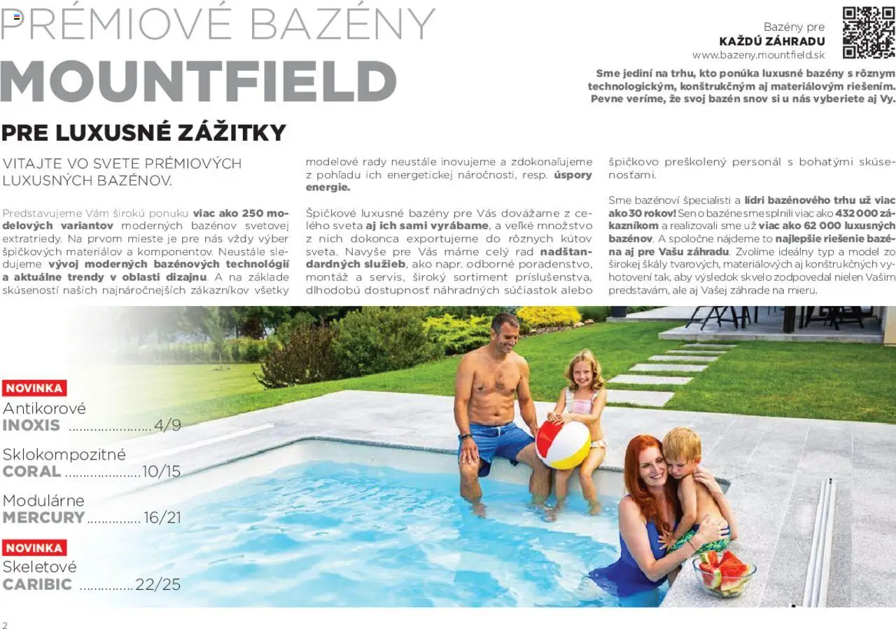Mountfield prémiové bazény │ platný od 15.08.2025 | Strana: 2 | Produkty: Bazény, Bazén
