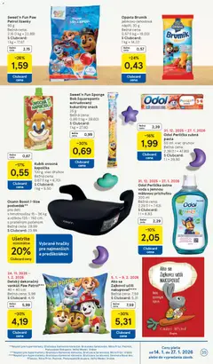 Tesco leták platný od 14.01.2026 | Strana: 35 | Produkty: Vankúš, Zubná pasta, Voda, Hračky