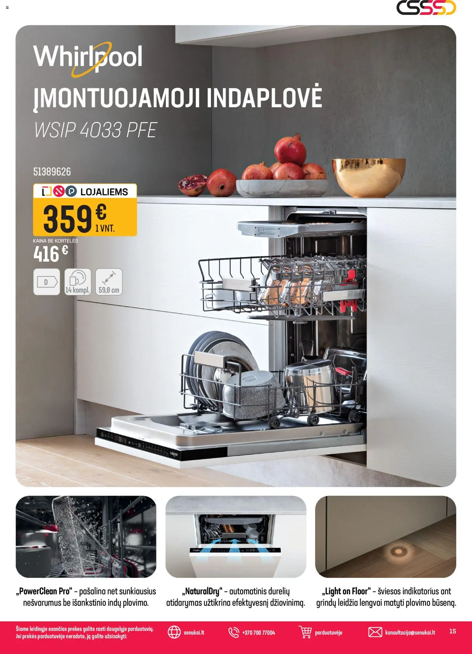 Senukai akcijos nuo 08.04.2026 | Puslapis: 15 | Prekių: Indaplovė