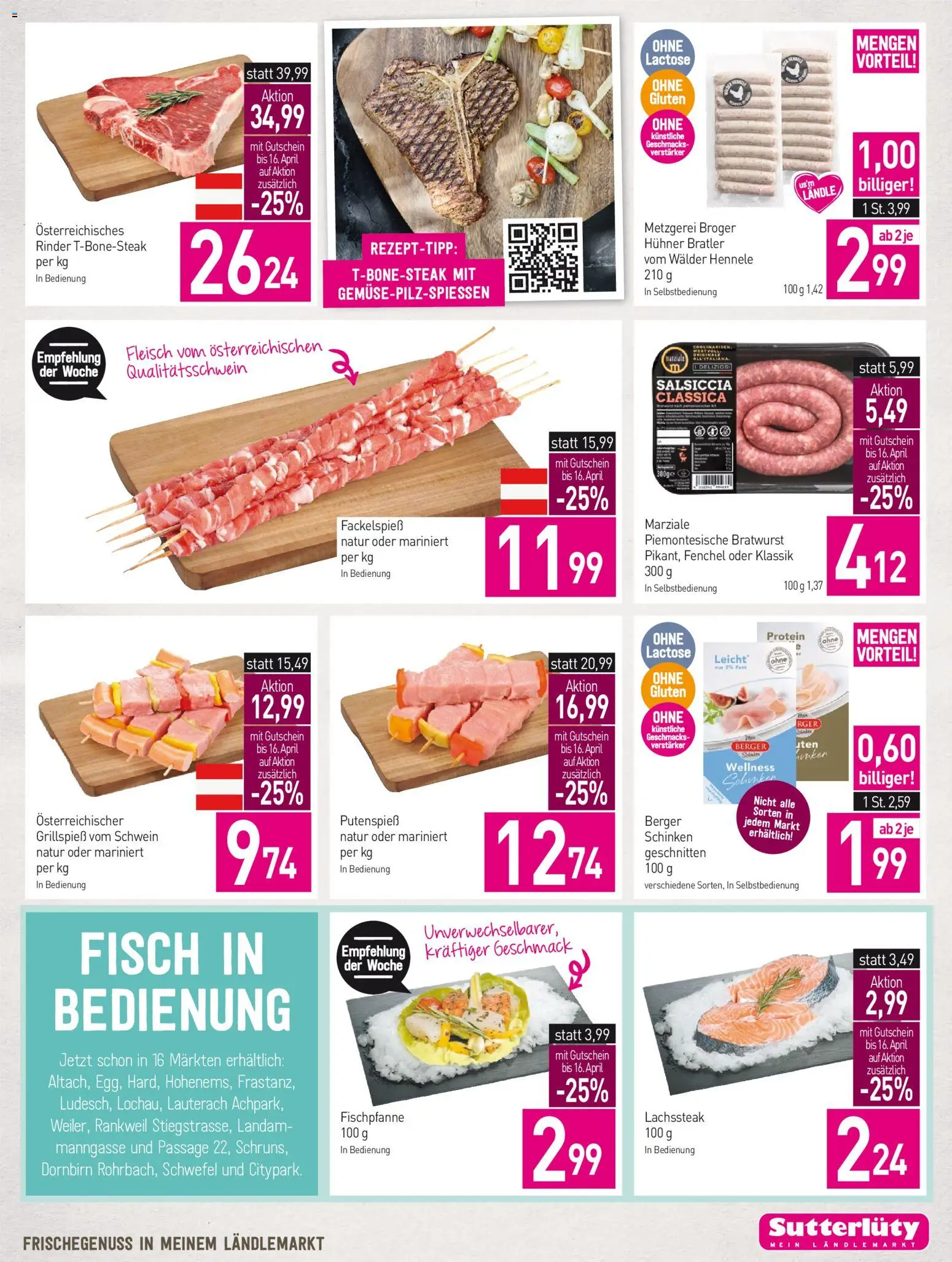 Sutterlüty Flugblatt gültig ab 09.04.2026 | Seite: 9 | Produkte: Schinken, Fisch