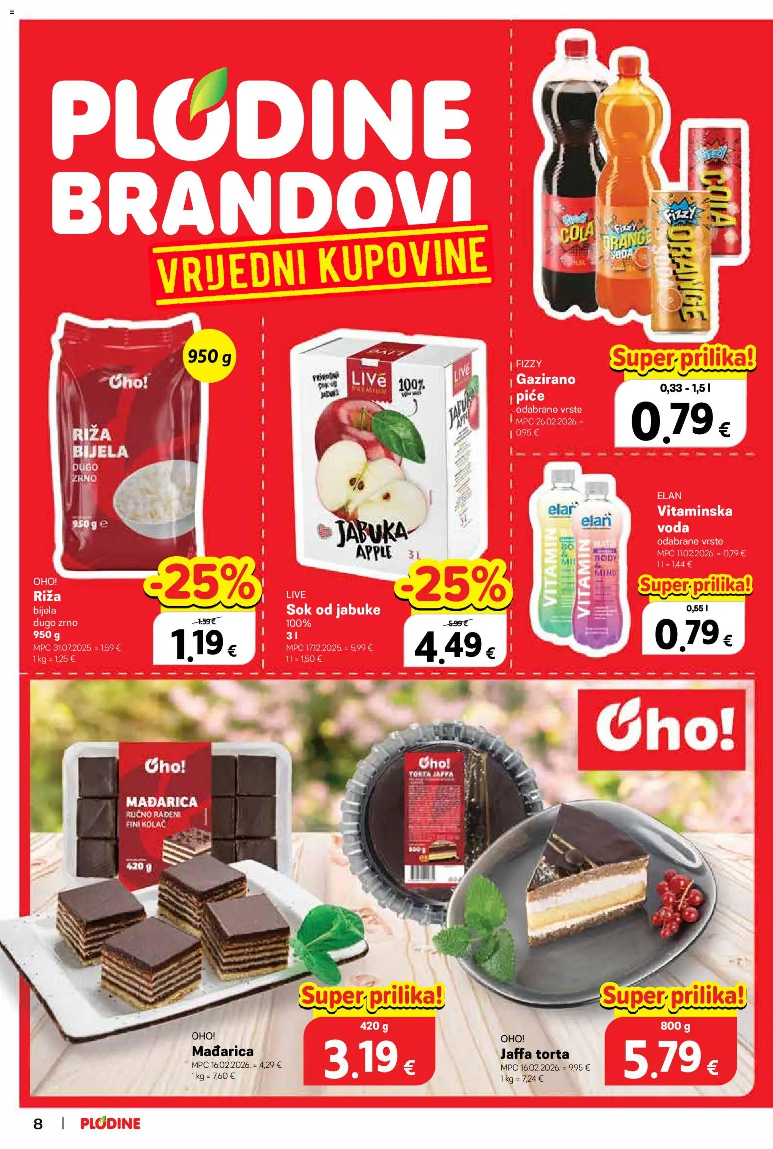 Plodine katalog | vrijedi od 08.04.2026 | Stranica: 8 | Proizvodi: Jabuke, Riža, Voda, Torta