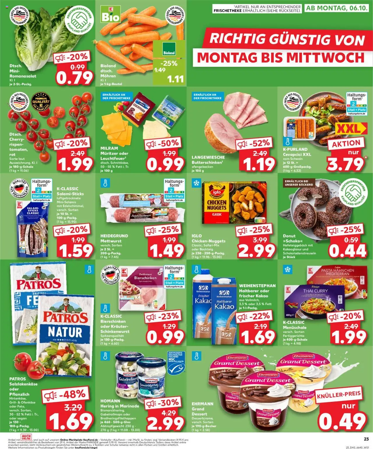 Kaufland Prospekt 	 – gültig ab 02.10.2025 | Seite: 23 | Produkte: Grill, Bäckerei, Ehrmann grand dessert, Milram
