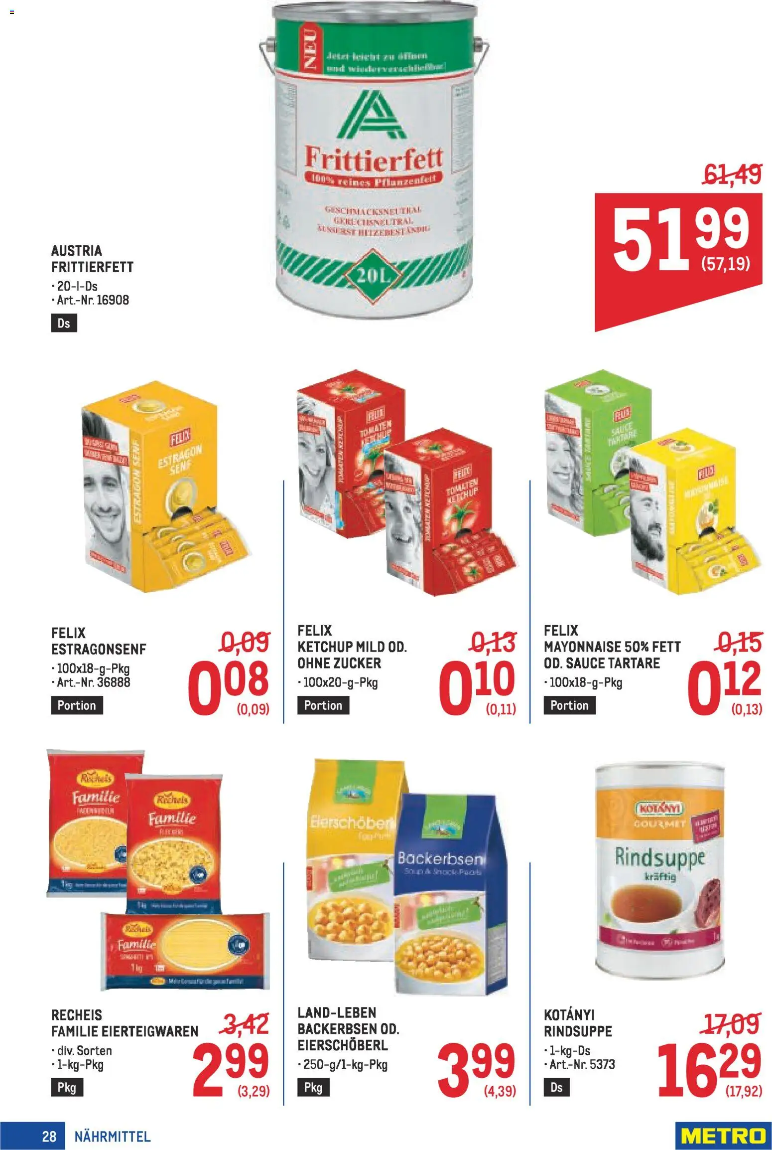 Metro Profi gültig ab 05.02.2026 | Seite: 28 | Produkte: Ketchup, Mayonnaise, Zucker, Tomaten