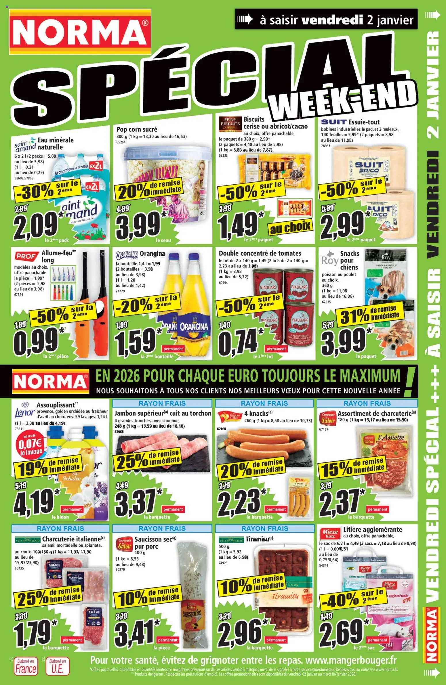 {H1} | Page: 11 | Produits: Eau minérale, Saucisson sec, Sac, Tomates