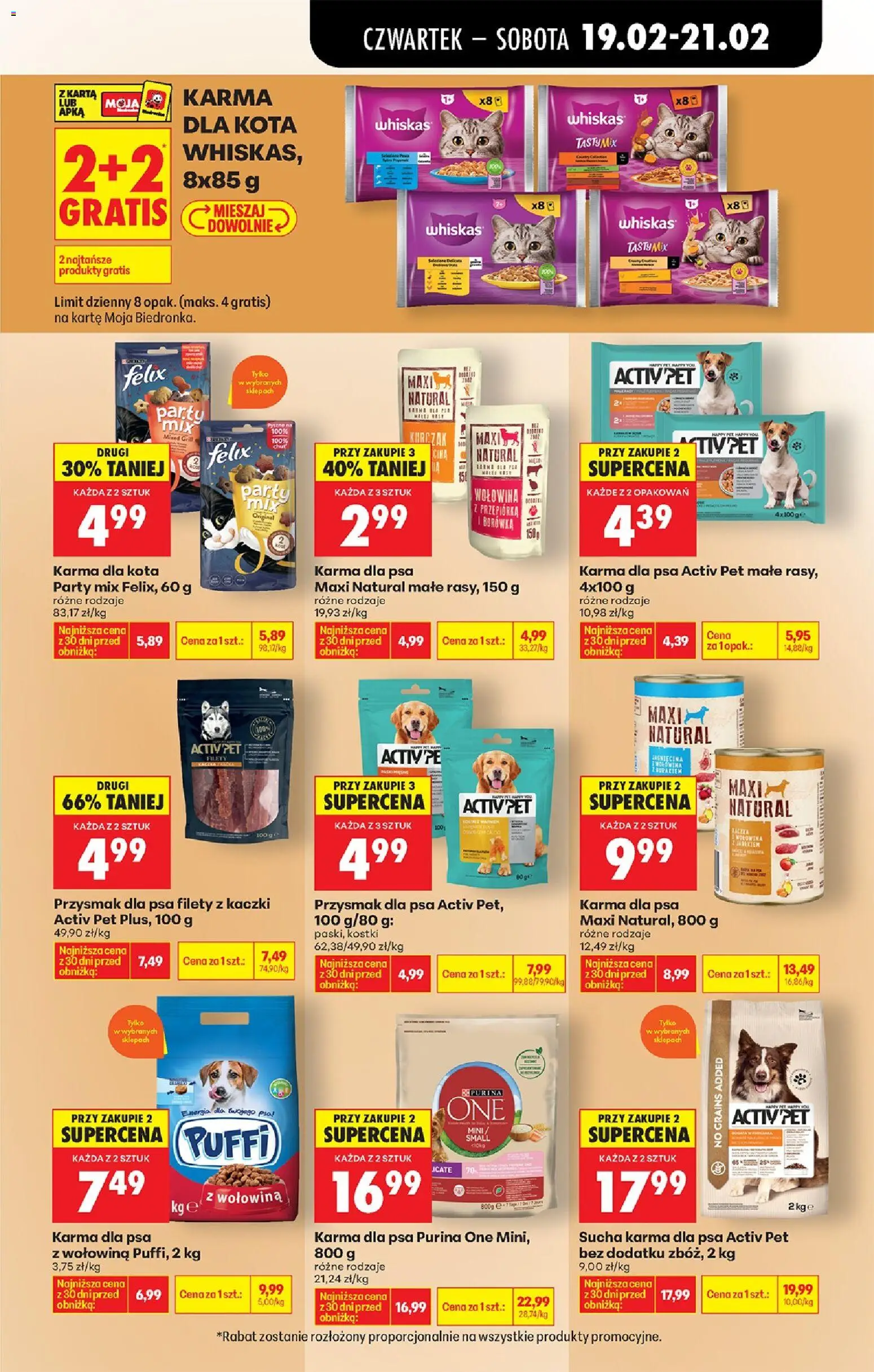 Biedronka Polsko leták - W tym tygodniu od 19.02.2026 | Strana: 63 | Produkty: Purina, Whiskas, Purina one, Party mix