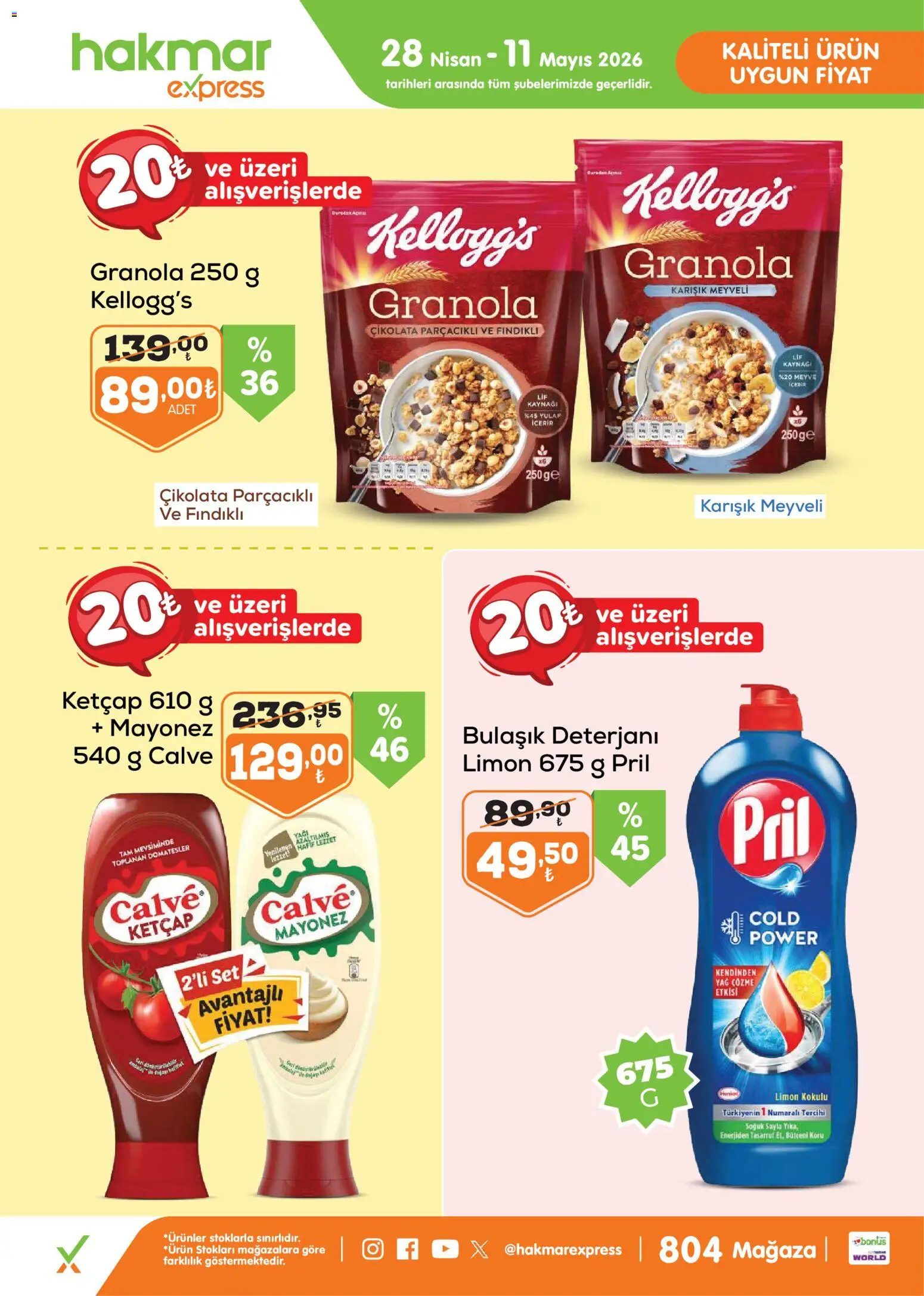 Hakmar Express - Express indirimler - 28.04.2026 tarihinden itibaren geçerlidir | Sayfa: 3 | Ürünler: Meyve, Mayonez, Yulaf, Limon