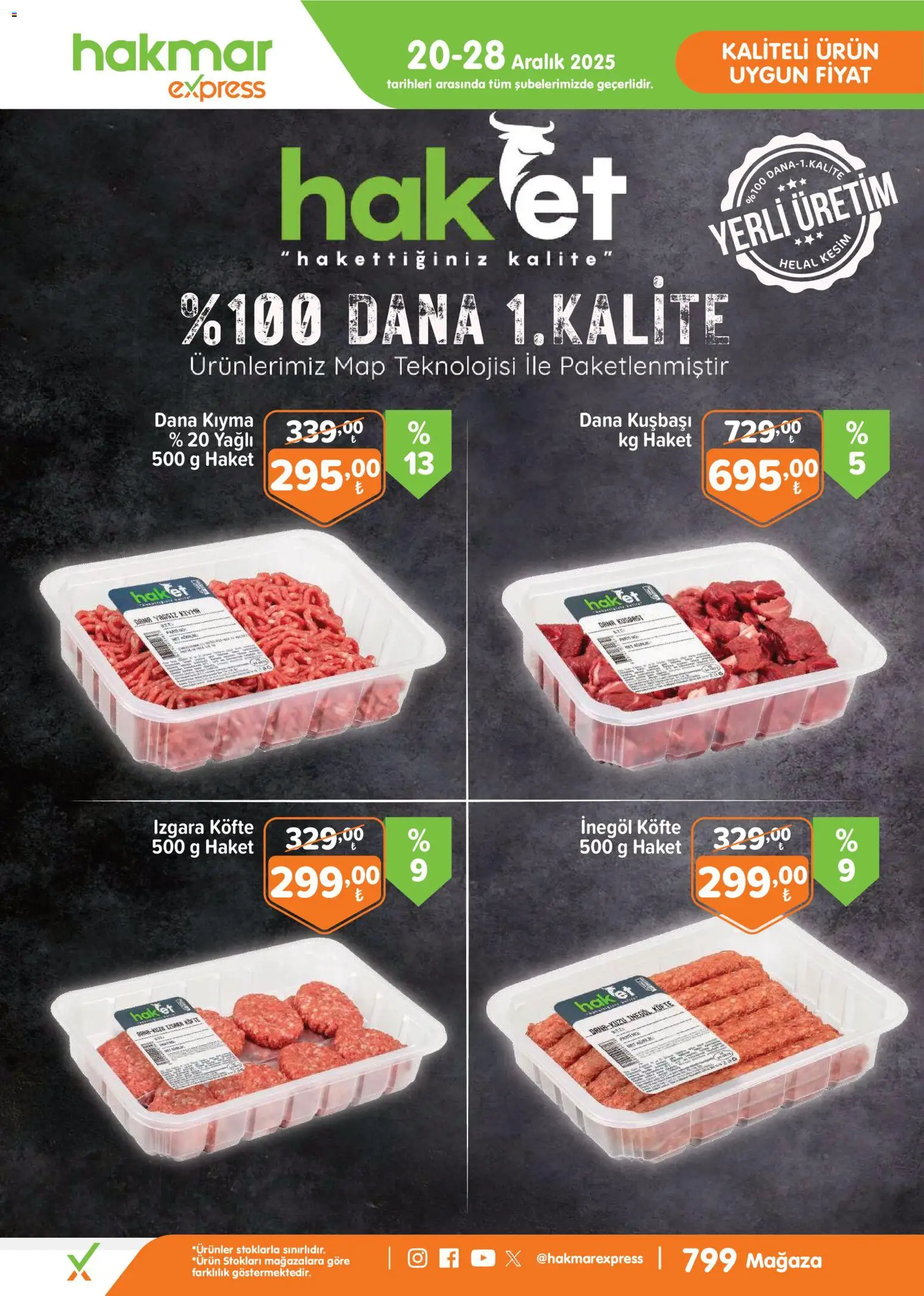 Hakmar Express - Haftanın Fırsatları - 20.12.2025 tarihinden itibaren geçerlidir | Sayfa: 1 | Ürünler: Kıyma, Dana kuşbaşı, Izgara köfte, Izgara