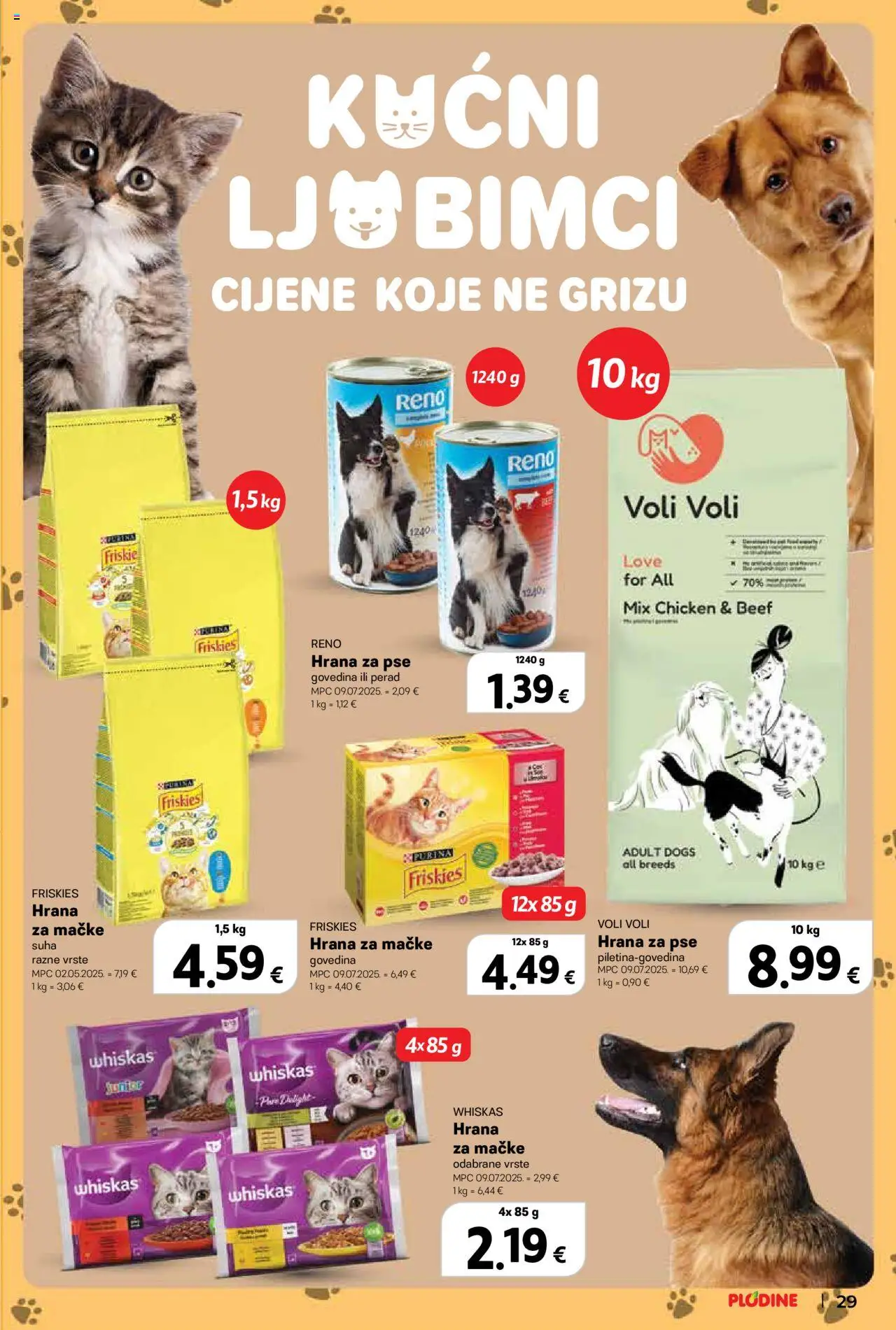 Plodine katalog | vrijedi od 17.09.2025 | Stranica: 29 | Proizvodi: Whiskas, Hrana za pse, Govedina, Hrana za mačke