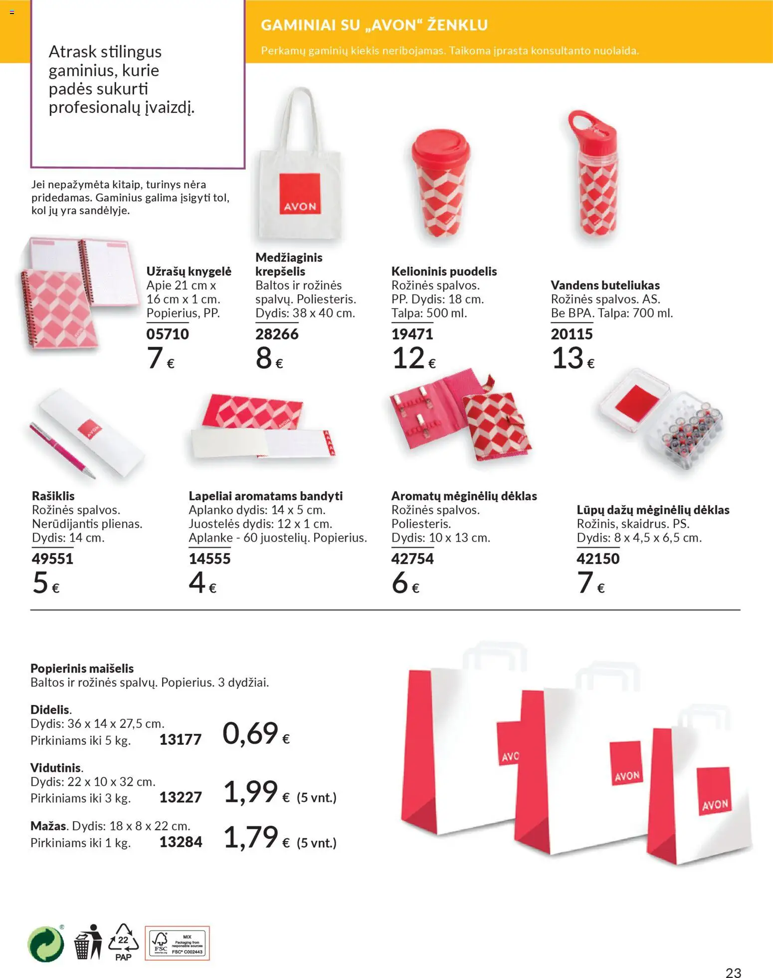 AVON akcijos nuo 01.02.2026 | Puslapis: 23 | Prekių: Puodelis, Dėklas, Krepšelis