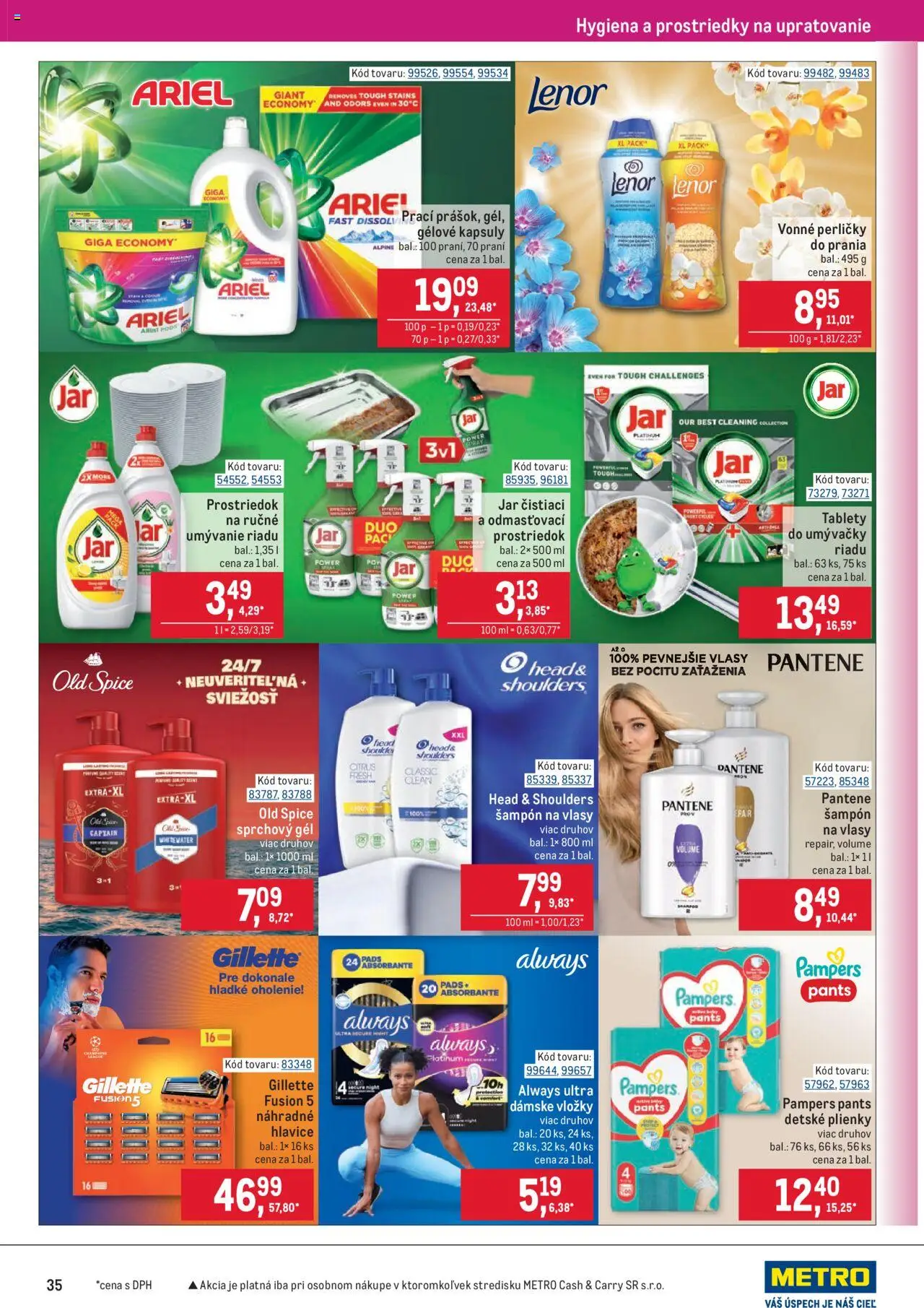 Metro Maloobchod │ platný od 13.08.2025 | Strana: 35 | Produkty: Ariel, Head & Shoulders, Jar, Lenor