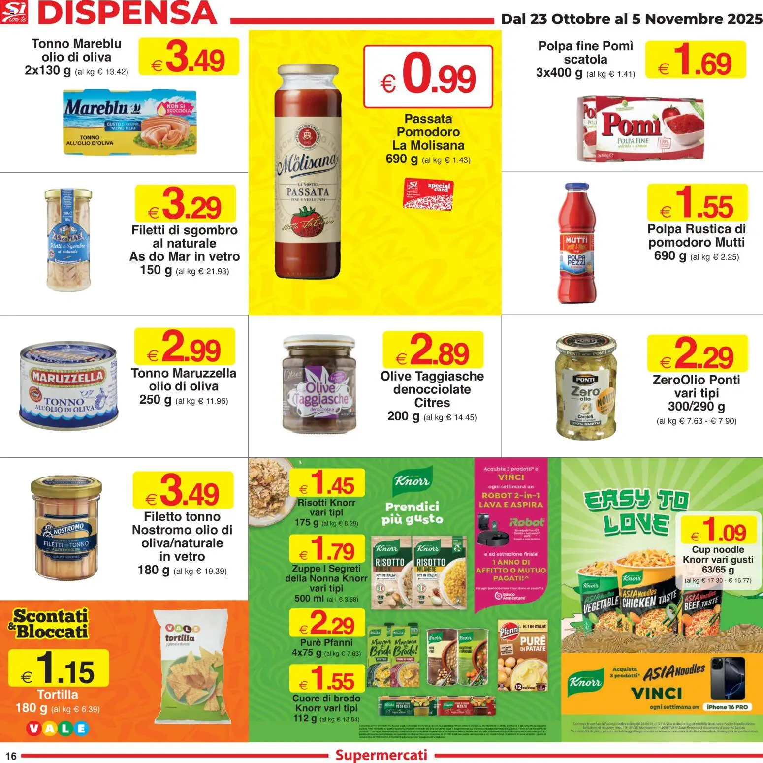 Volantino Sì con Te del 23.10.2025 | Pagina: 16 | Prodotti: Iphone, Patate, Olio, Scatola