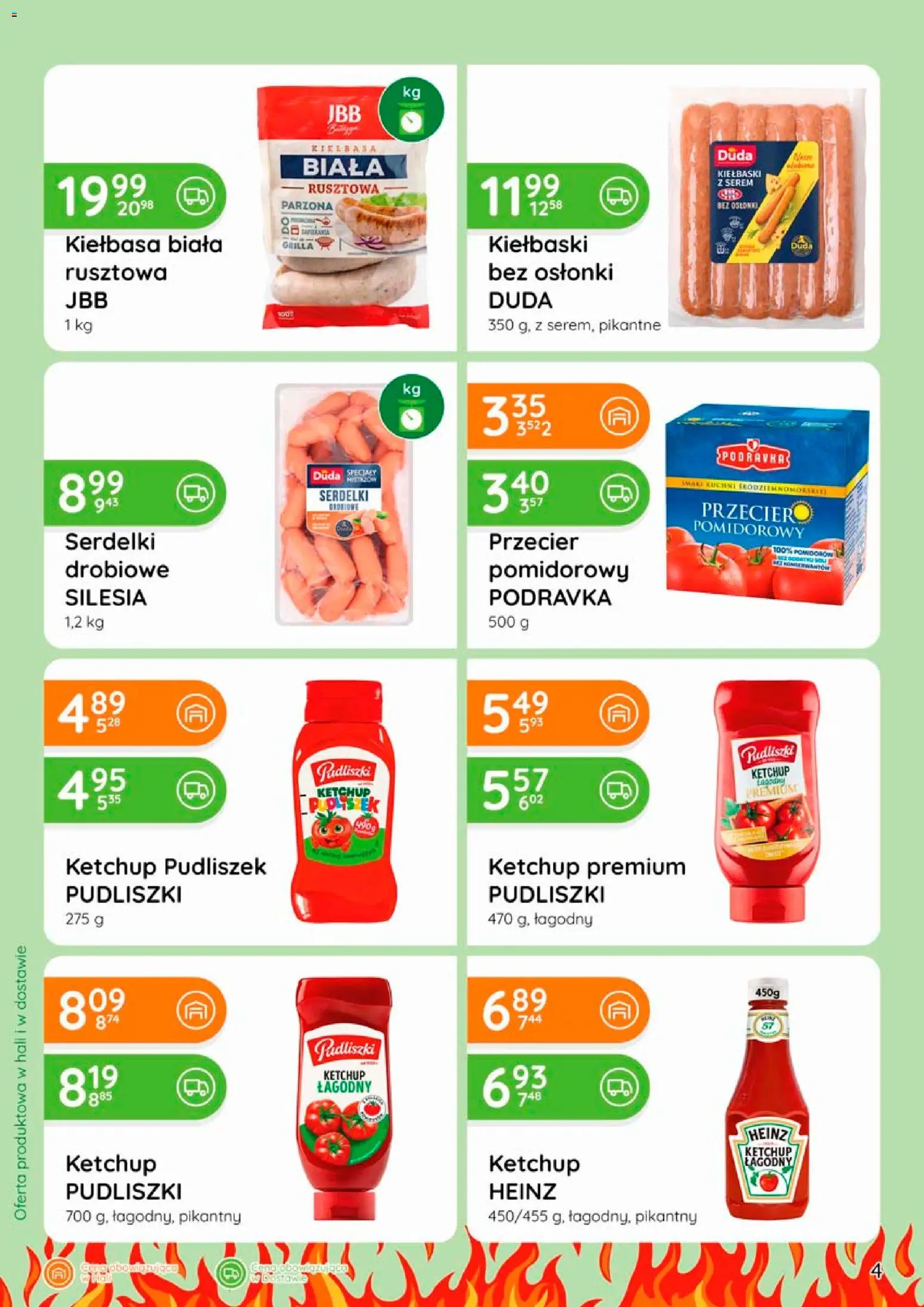 Eurocash gazetka - Grill od 09.04.2026 | Strona: 4 | Produkty: Kiełbasa, Ketchup, Przecier pomidorowy, Kiełbaski