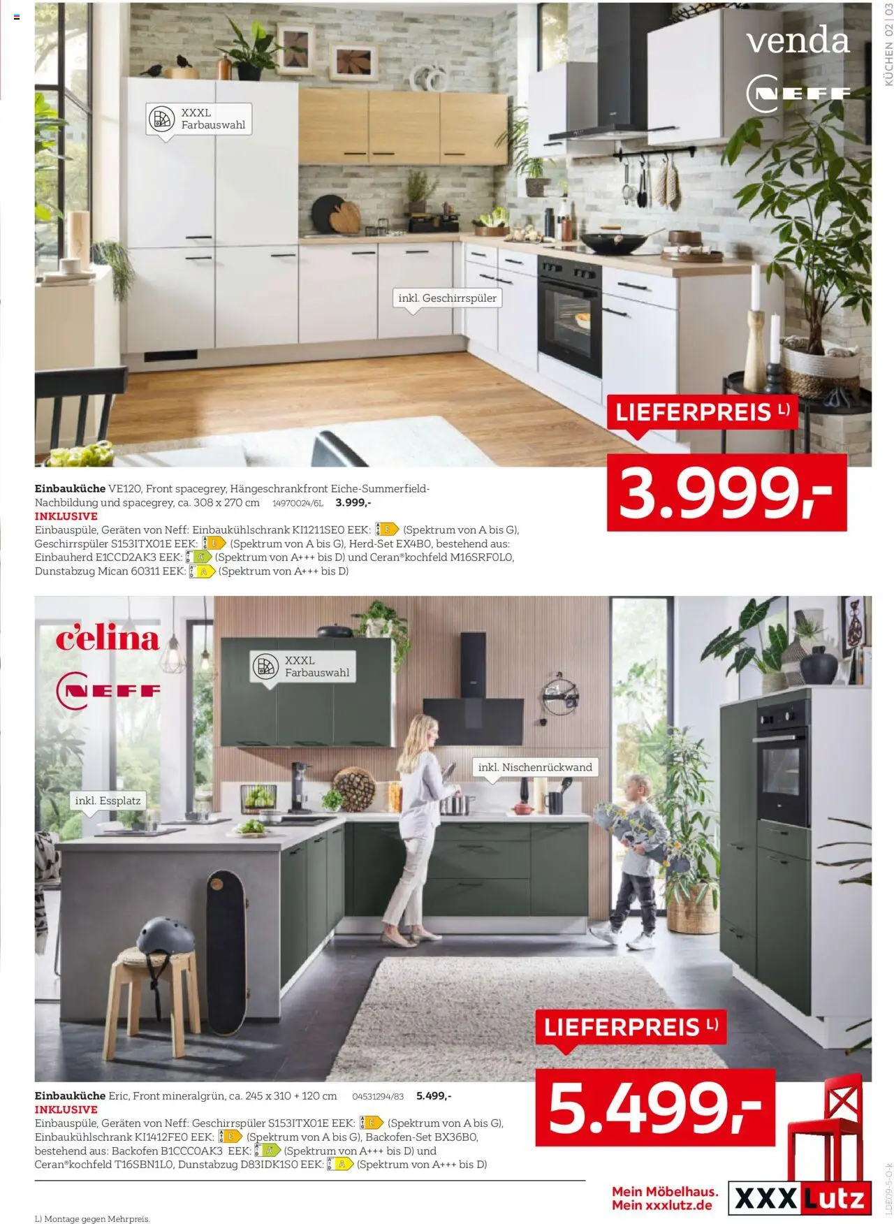 XXXL Lutz Nr. 1 bei Küchen – gültig ab 22.09.2025 | Seite: 5 | Produkte: Neff, Geschirrspüler, Einbauküche, Dunstabzug