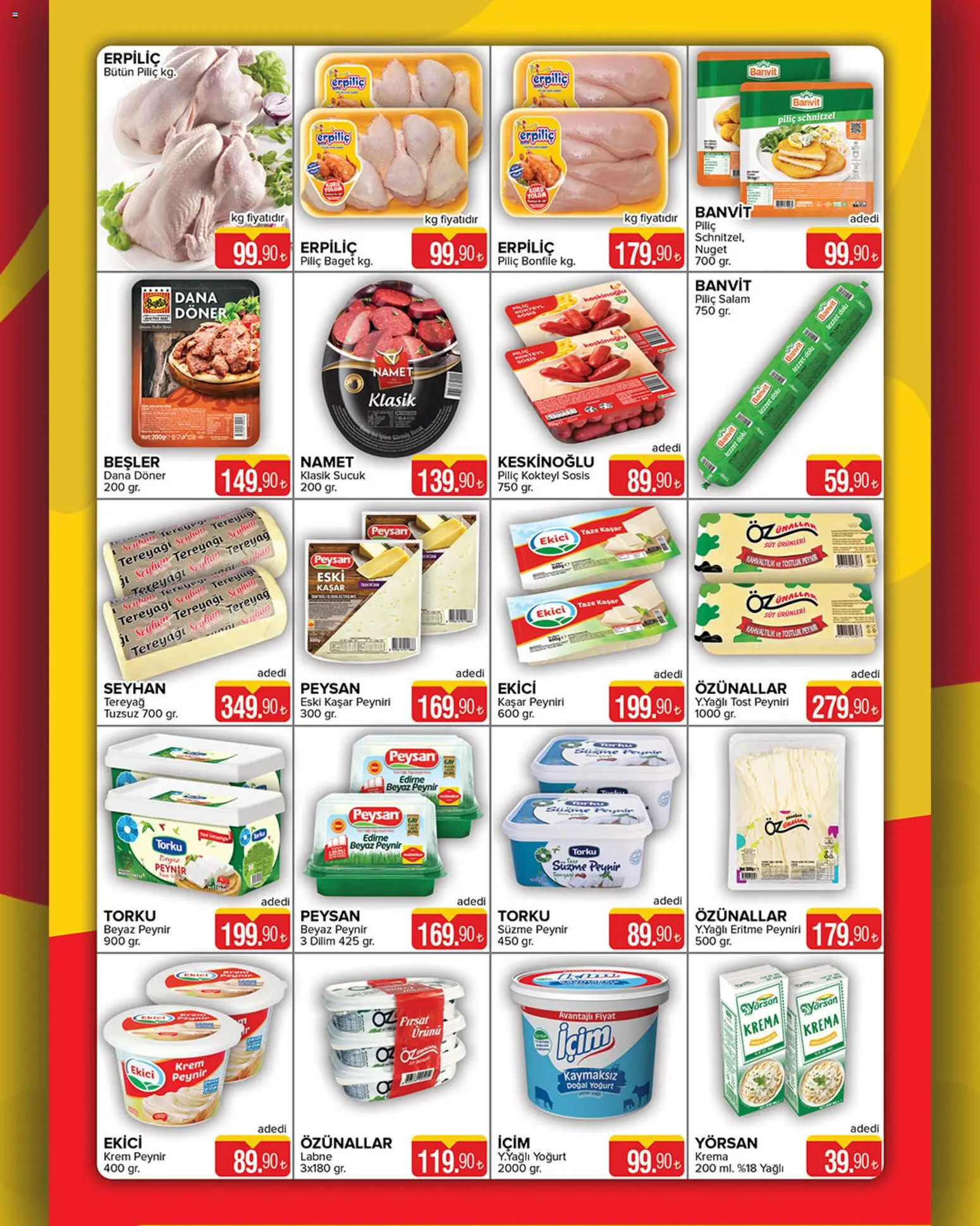 Seyhanlar Market Katalog - 10.04.2026 tarihinden itibaren geçerlidir | Sayfa: 2 | Ürünler: Tereyağı, Salam, Sosis, Piliç bonfile