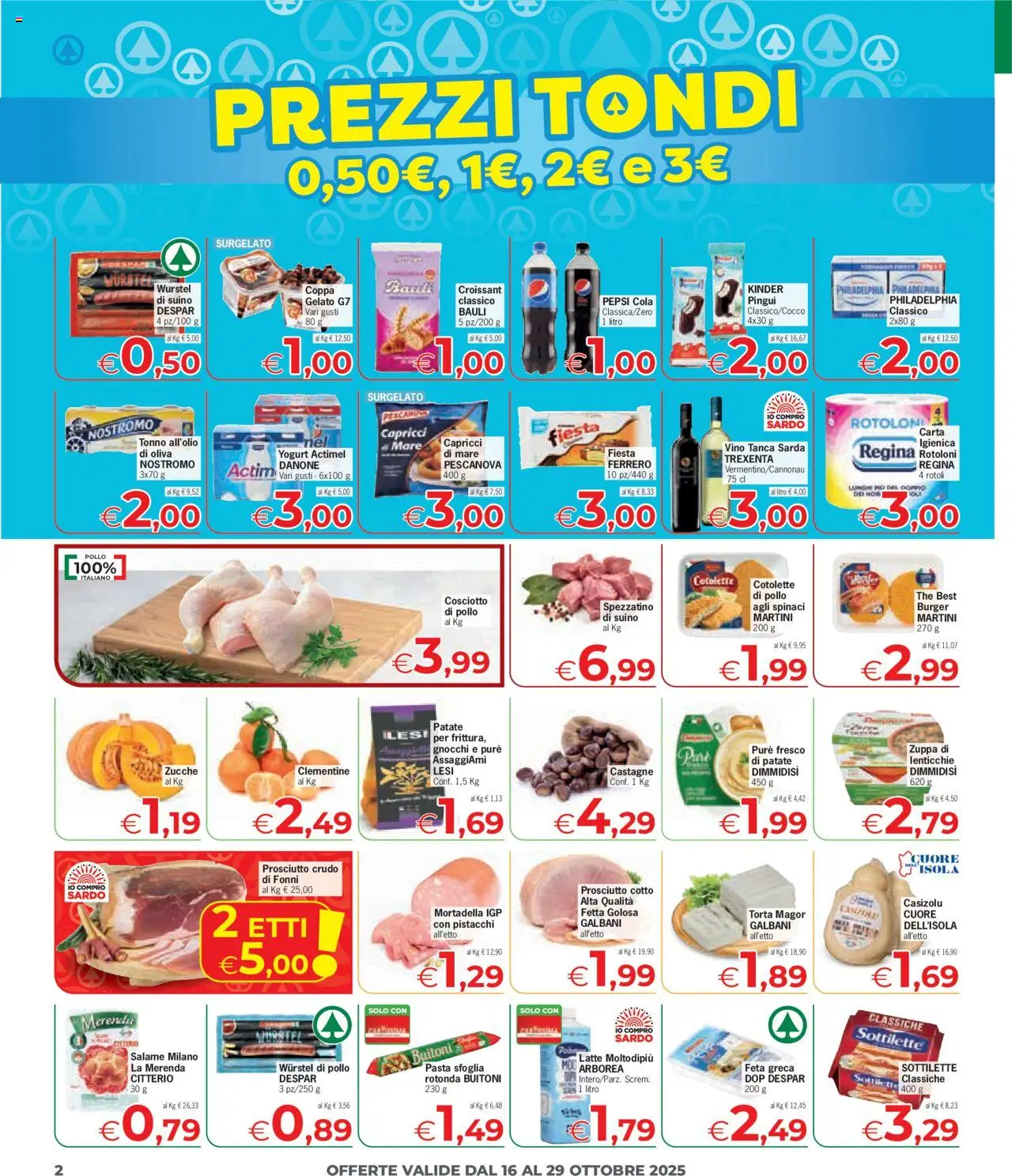 Volantino Despar del 16.10.2025 | Pagina: 2 | Prodotti: Gelato, Spinaci, Tonno, Feta