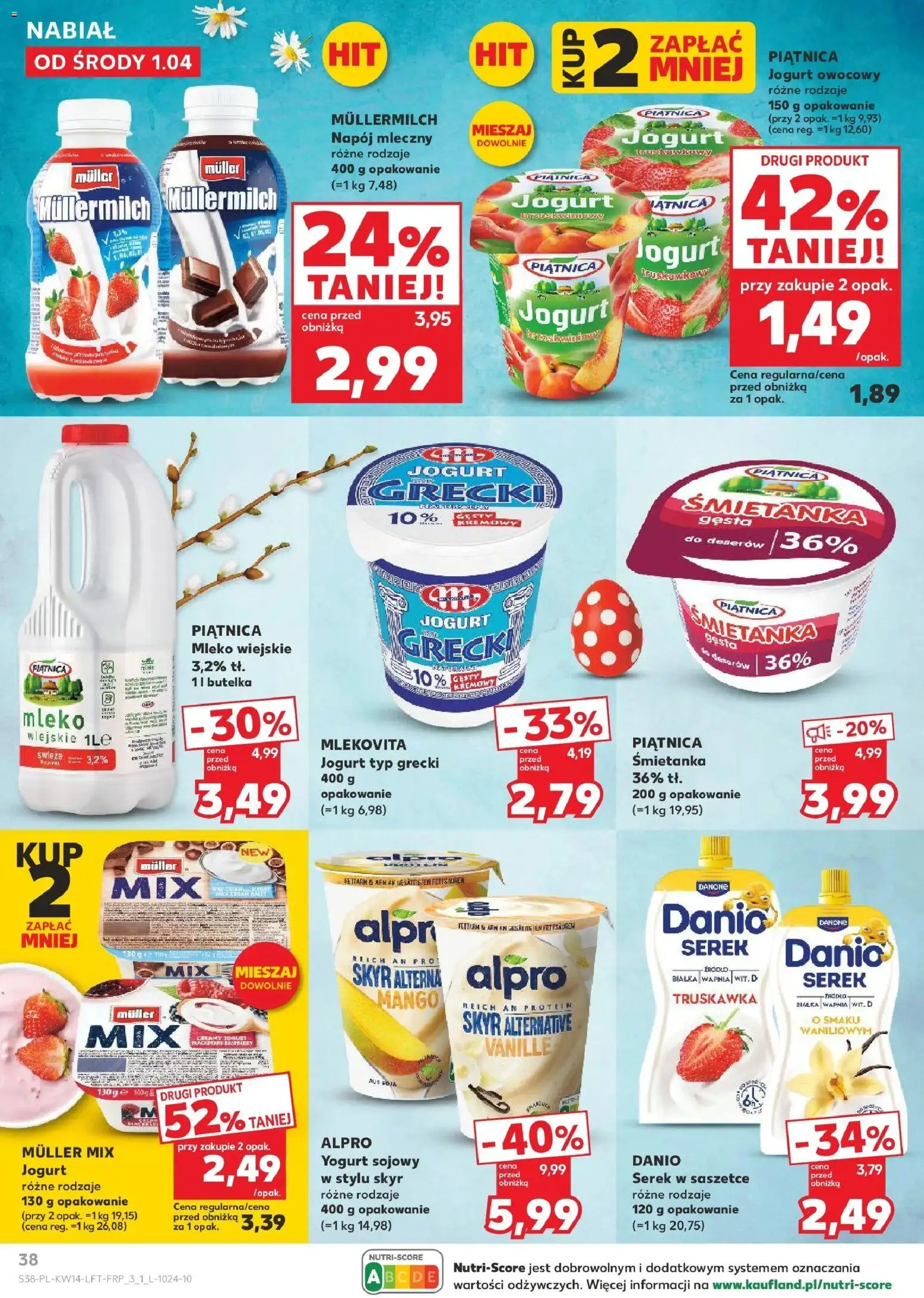 Kaufland gazetka od 01.04.2026 | Strona: 38 | Produkty: Mango, Serek, Mleko, Jogurt