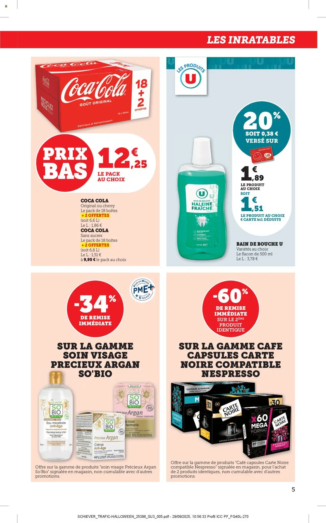 {H1} | Page: 5 | Produits: Huile, Coca cola, Café, Crème