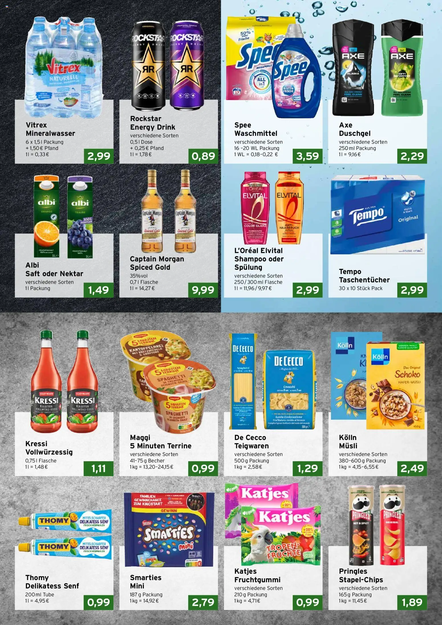 CAP Markt Prospekt – gültig ab 09.03.2026 | Seite: 3 | Produkte: Musli, Rockstar, Duschgel, Waschmittel
