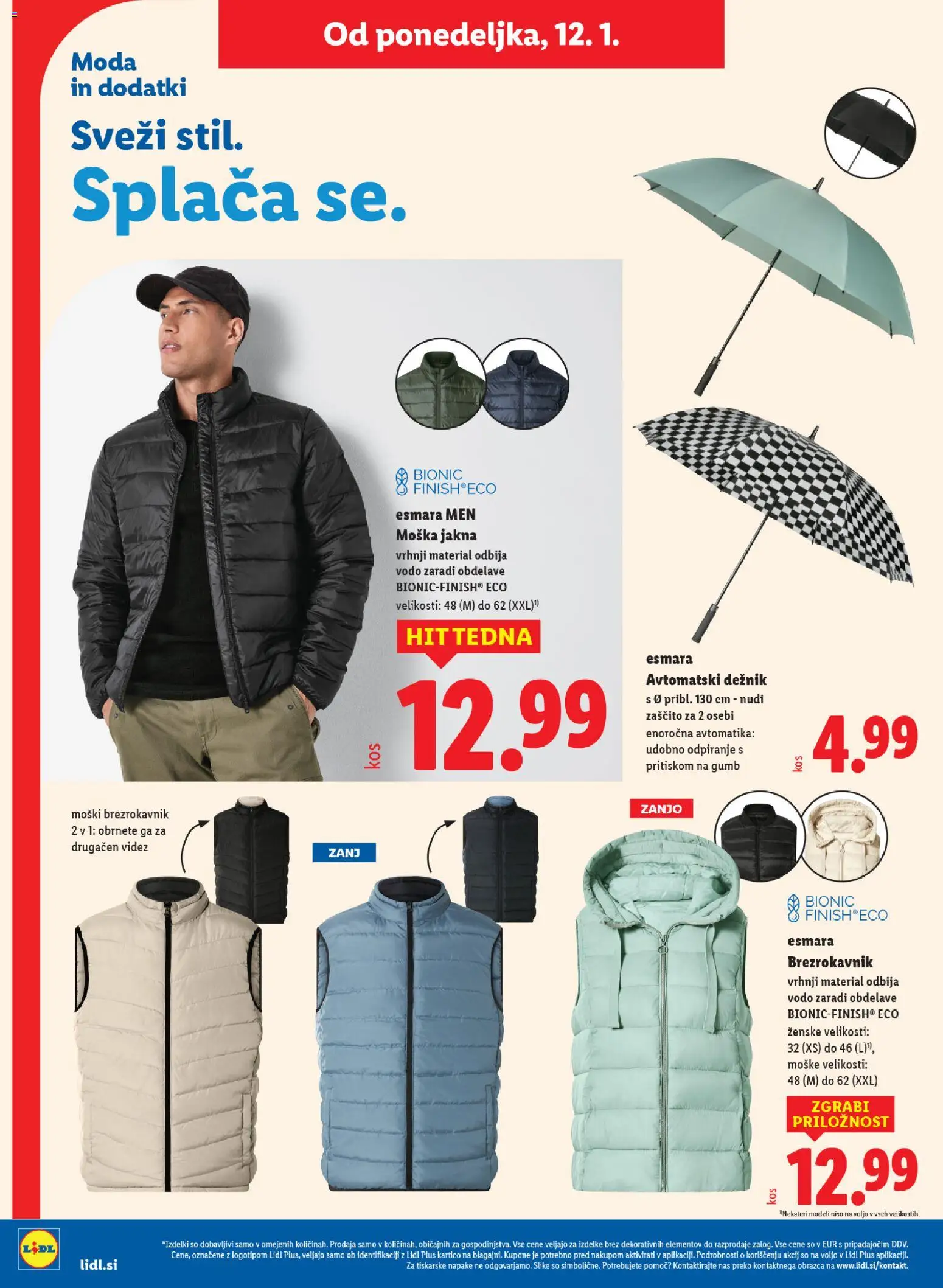 Novi Lidl katalog ponudbe – veljaven od 08.01.2026 | Stran: 40 | Izdelki: Brezrokavnik, Jakna, Deznik