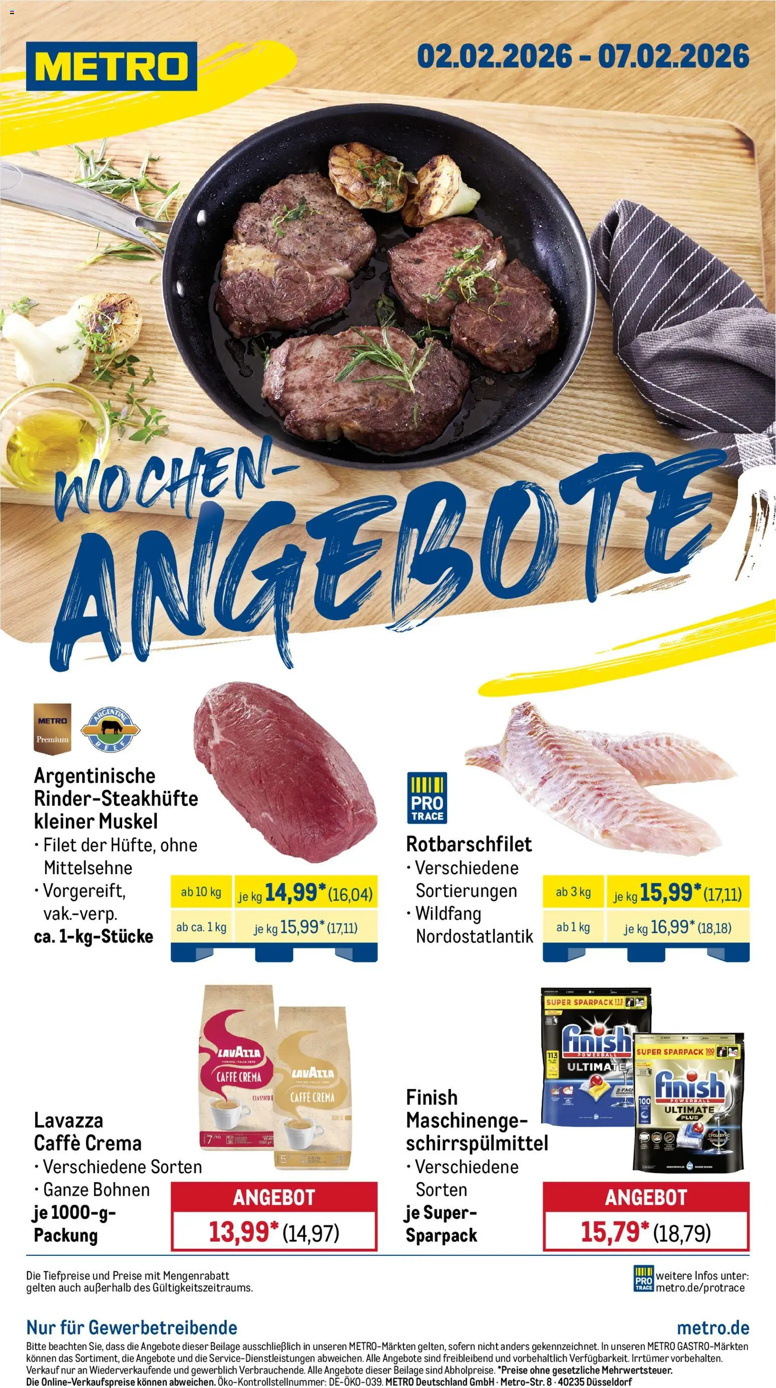 Metro Prospekt 	 – gültig ab 02.02.2026 | Seite: 1 | Produkte: Lavazza, Finish