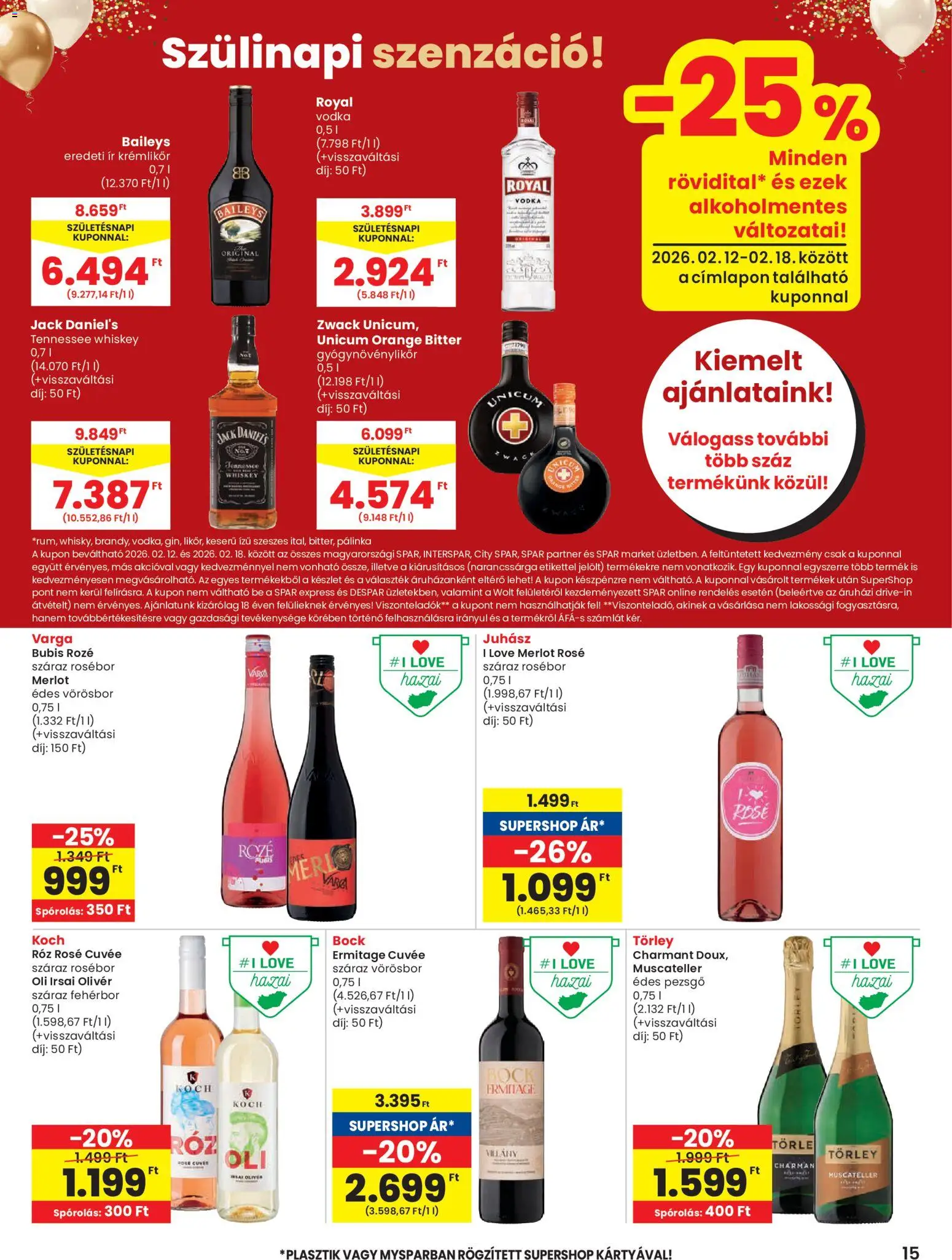 Spar akciós ujság - amely érvényes a következő dátumtól: 12.02.2026 | Oldal: 15