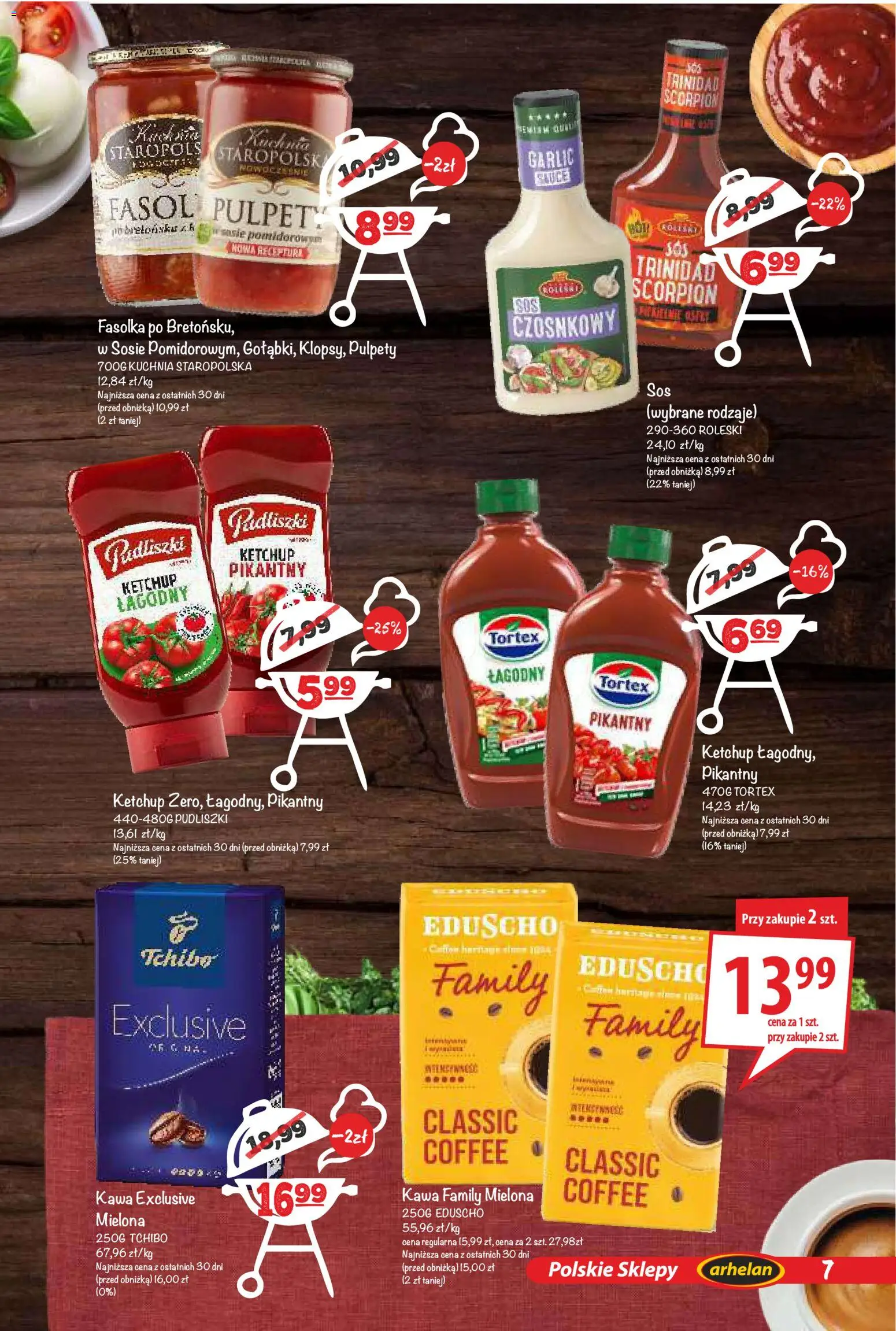Arhelan gazetka - Grillowanie od 24.04.2026 | Strona: 7 | Produkty: Ketchup, Tchibo, Kawa