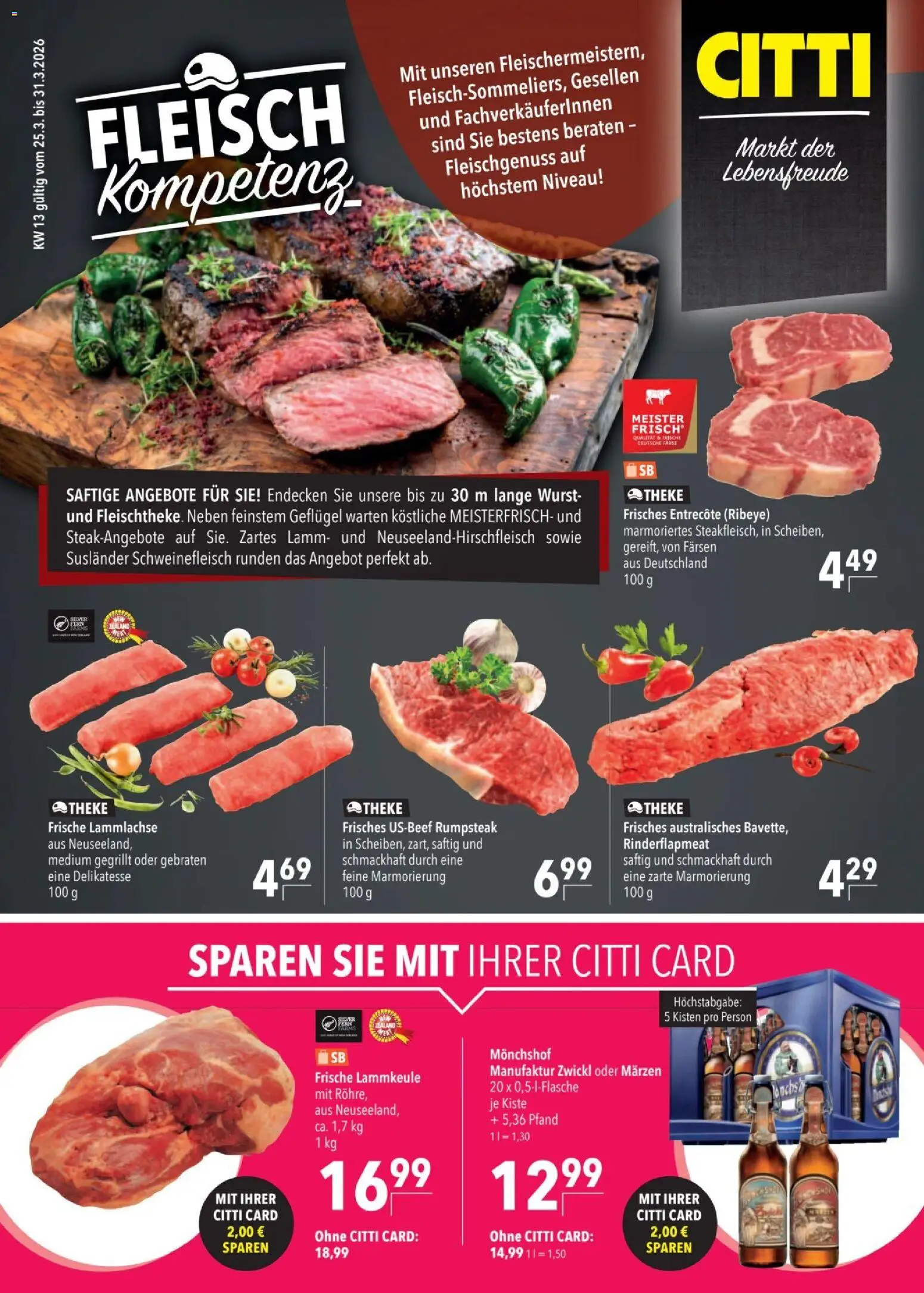 CITTI tilbudsavis – gyldig fra 25.03.2026 | Side: 1 | Produkter: Entrecote