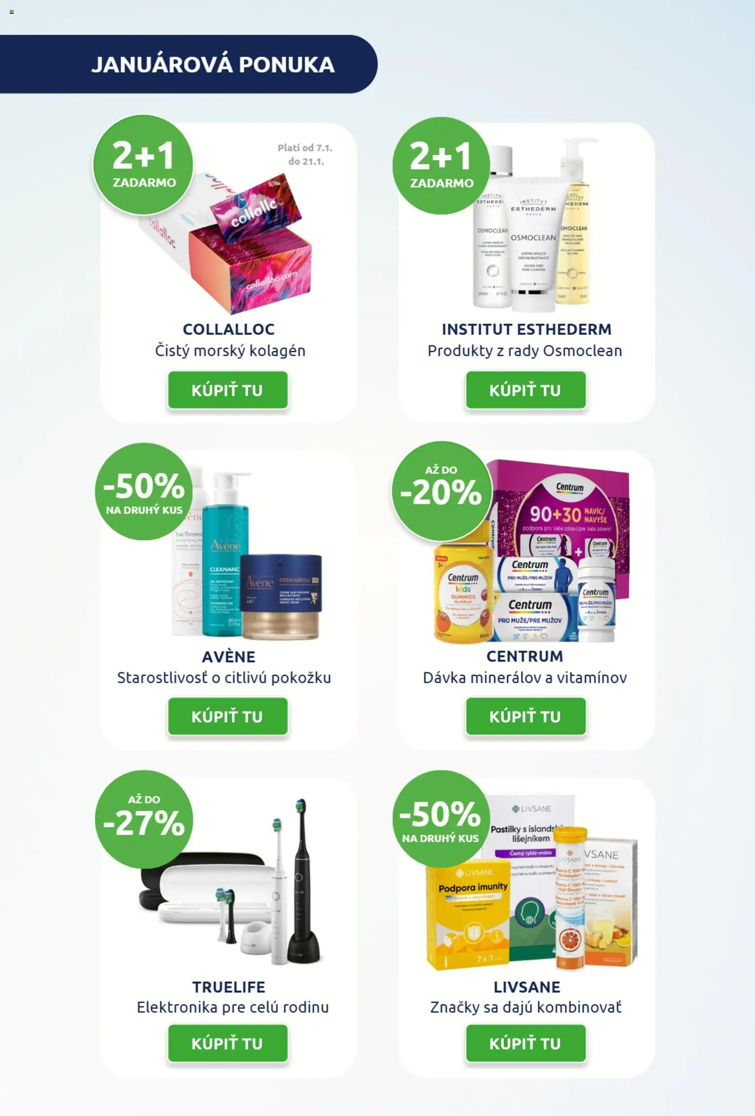 Nové BENU Lekáreň akcie – leták je platný od 01.01.2026 | Strana: 3 | Produkty: Kolagén, Avene