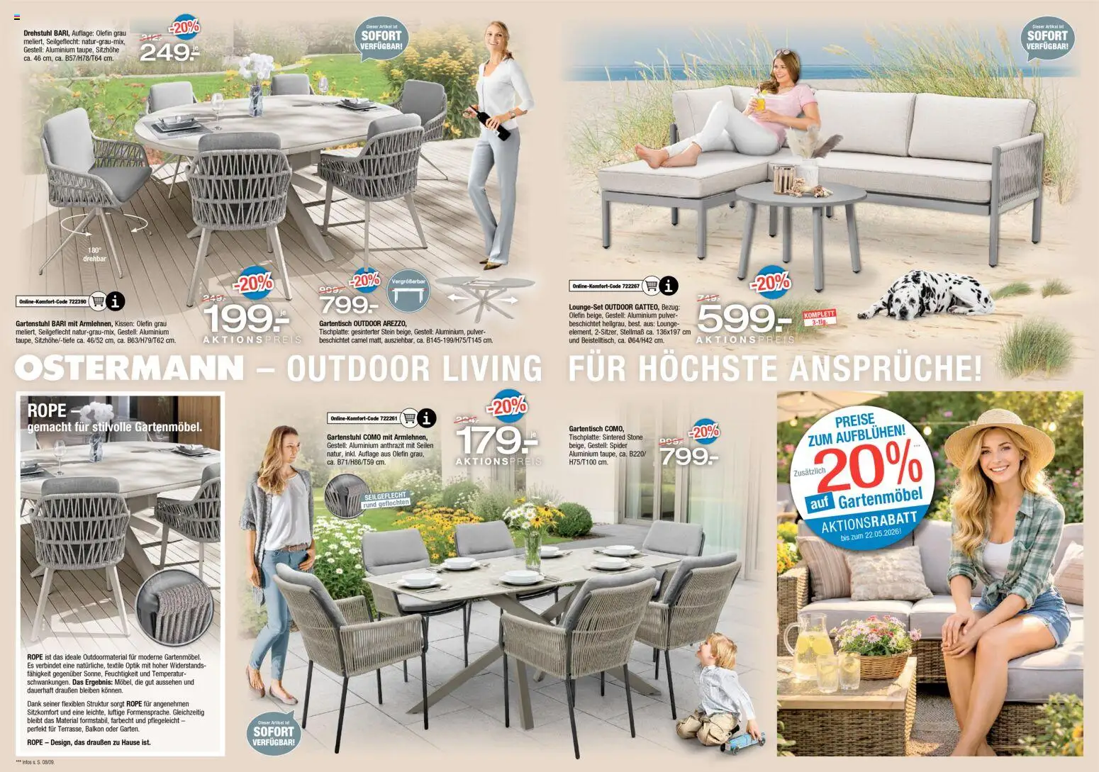 Ostermann Prospekt Gartenmöbel – gültig ab 16.04.2026 | Seite: 6 | Produkte: Kissen, Gartenmöbel