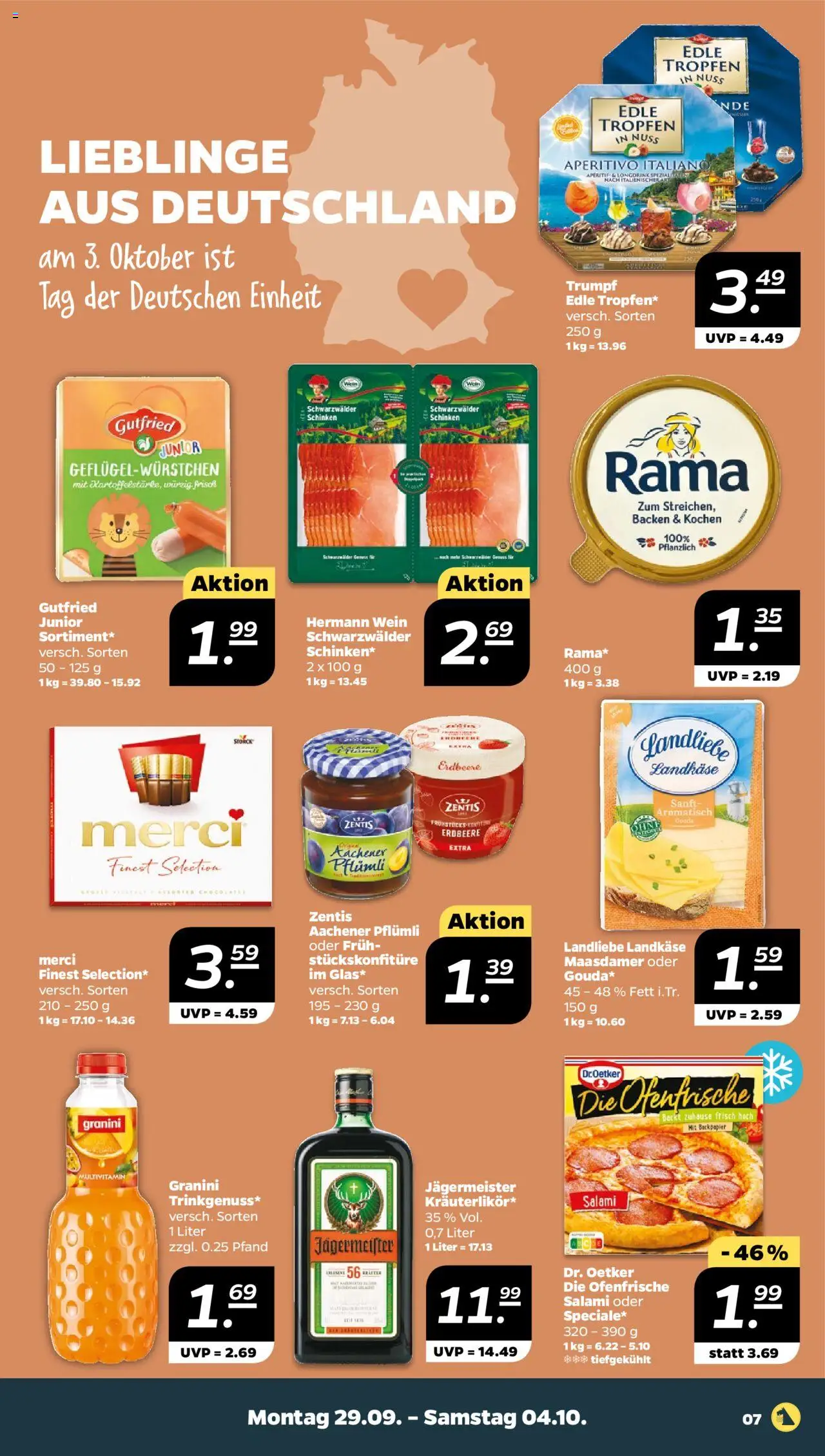 Netto Prospekt 	 – gültig ab 29.09.2025 | Seite: 7 | Produkte: Ofenfrische, Granini, Salami, Wein