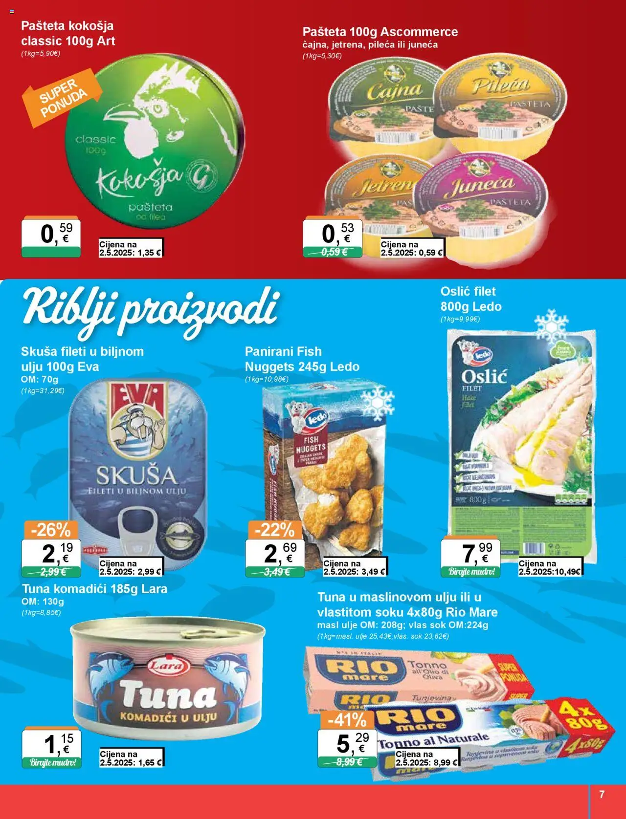 KTC katalog | vrijedi od 11.09.2025 | Stranica: 7 | Proizvodi: Rio Mare, Ulje, Sok, Oslić