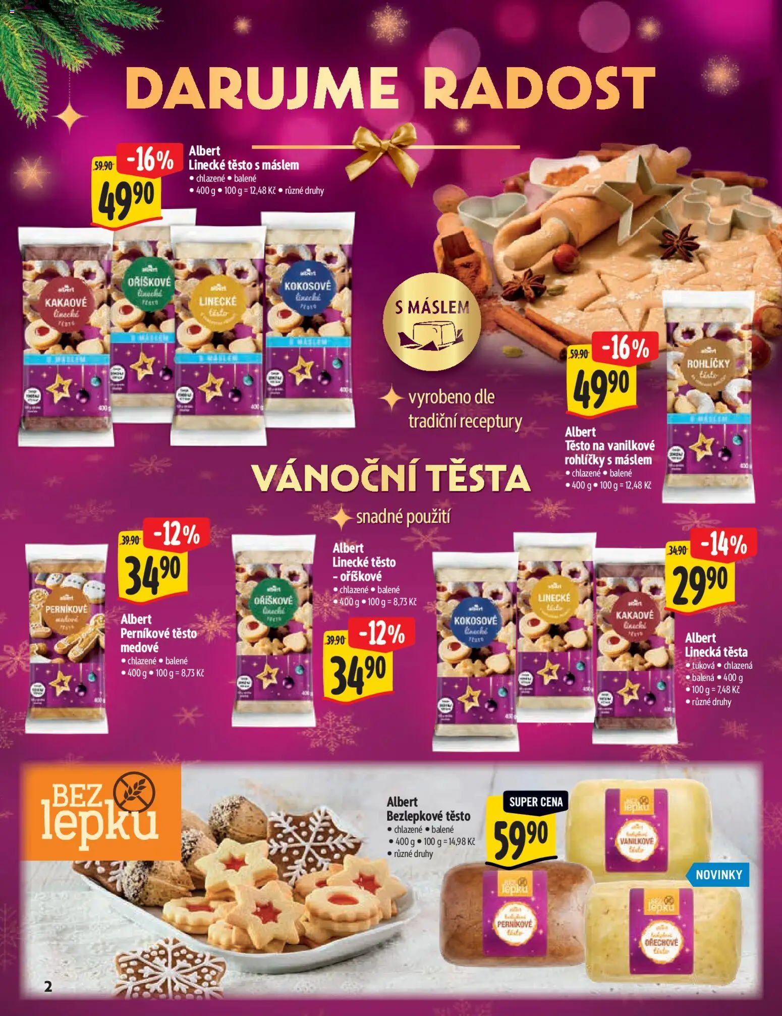 Albert katalog - Hypermarket - Delikatesy od 03.12.2025 | Strana: 2 | Produkty: Linecké těsto, Perníkové těsto, Těsto