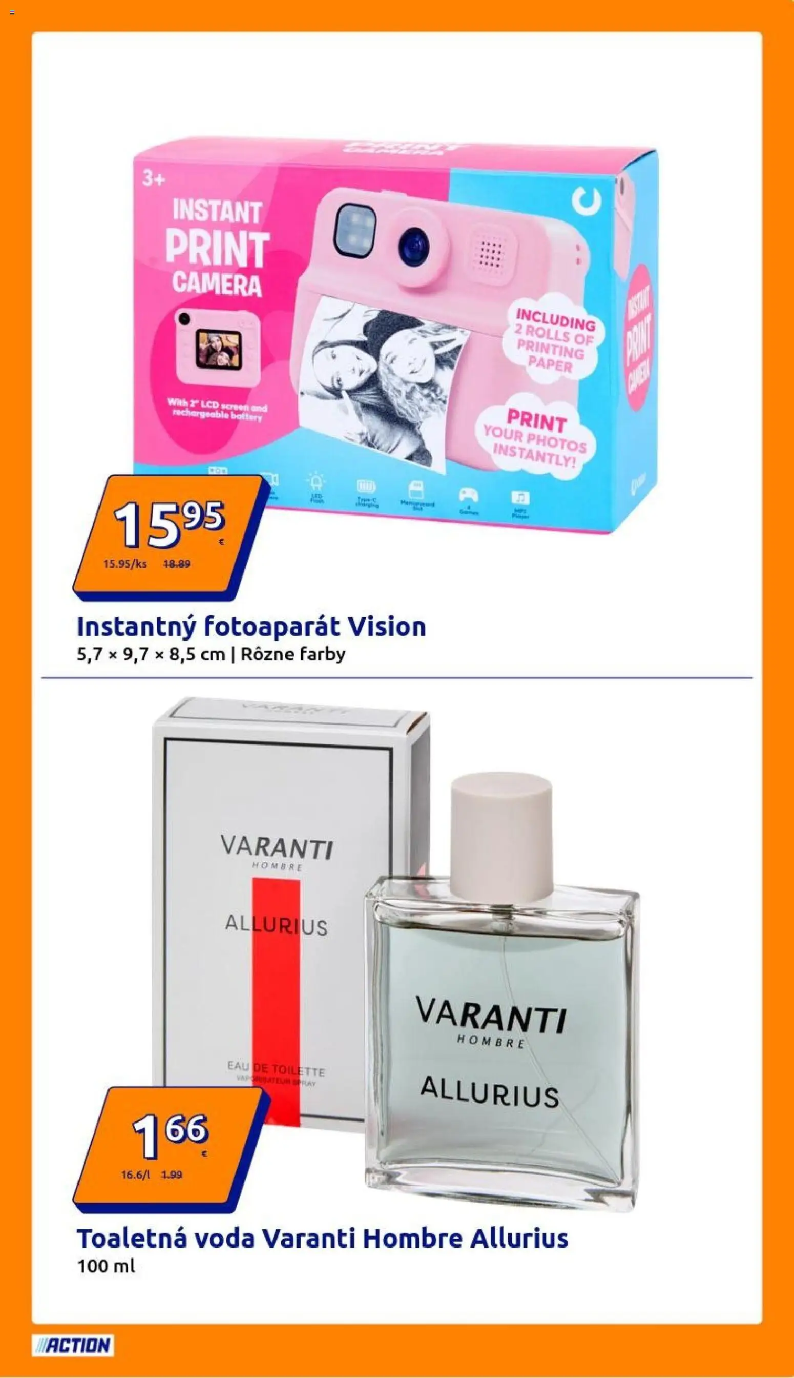 Nové Action akcie – leták je platný od 05.11.2025 | Strana: 15 | Produkty: Fotoaparát, Toaletná voda, Voda