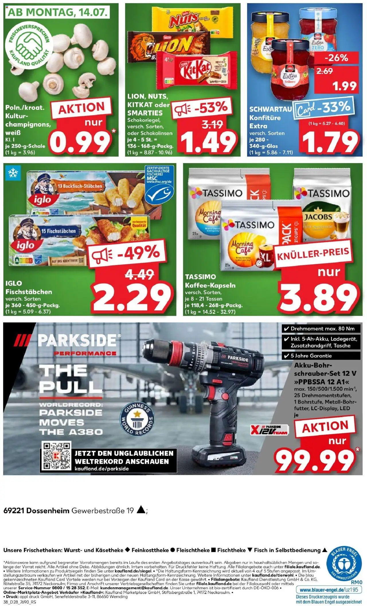 Kaufland prospekt Dossenheim	 - gültig ab dem 13.07.2025 | Seite: 5 | Produkte: Tasche, Fischstabchen, Wurst, Tassimo
