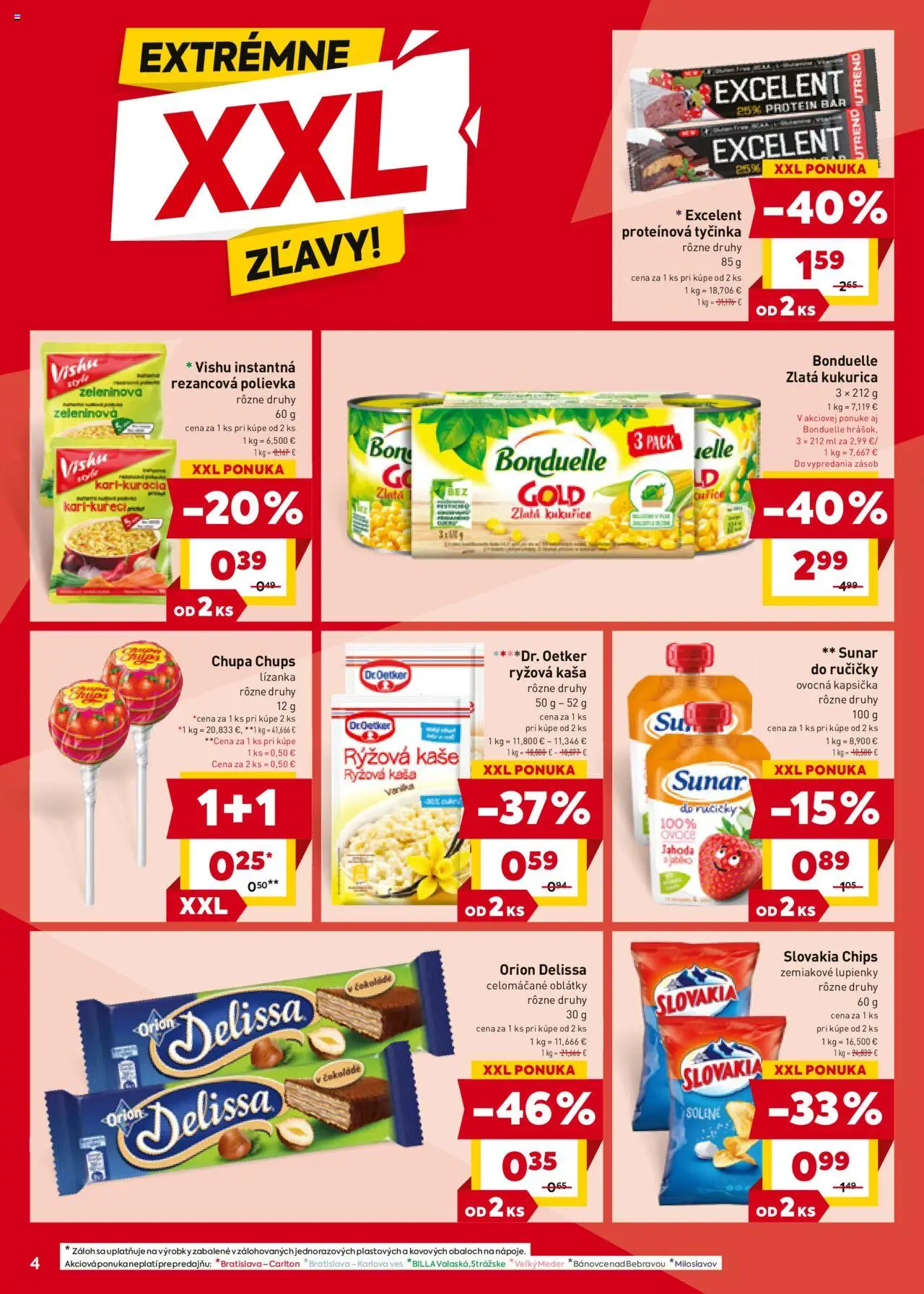Billa leták │ platný od 09.07.2025 | Strana: 4 | Produkty: Protein, Sunar, Kukurica