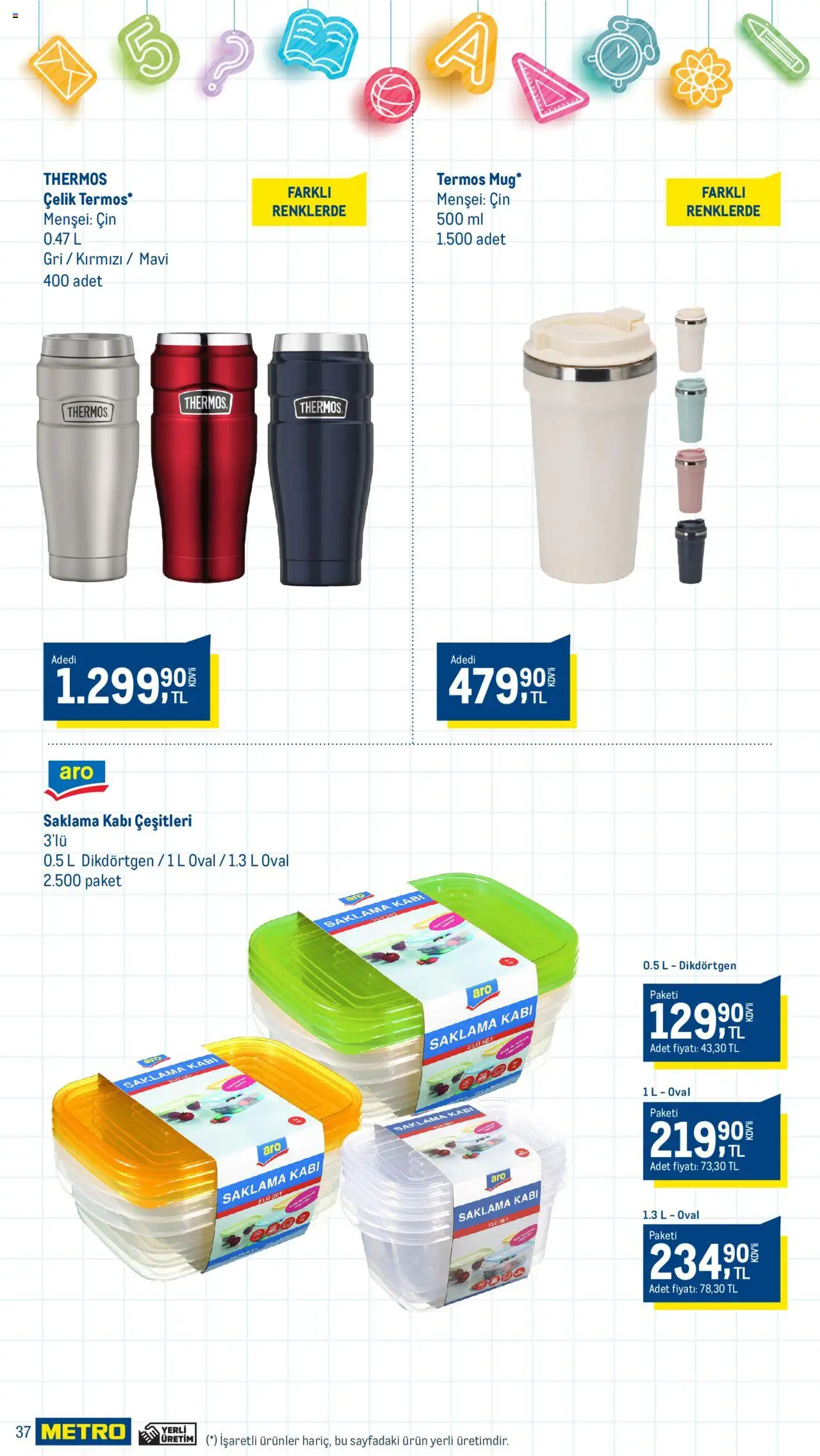 Metro Okula Dönüş - 18.08.2025 tarihinden itibaren geçerlidir | Sayfa: 37 | Ürünler: Cin, Termos
