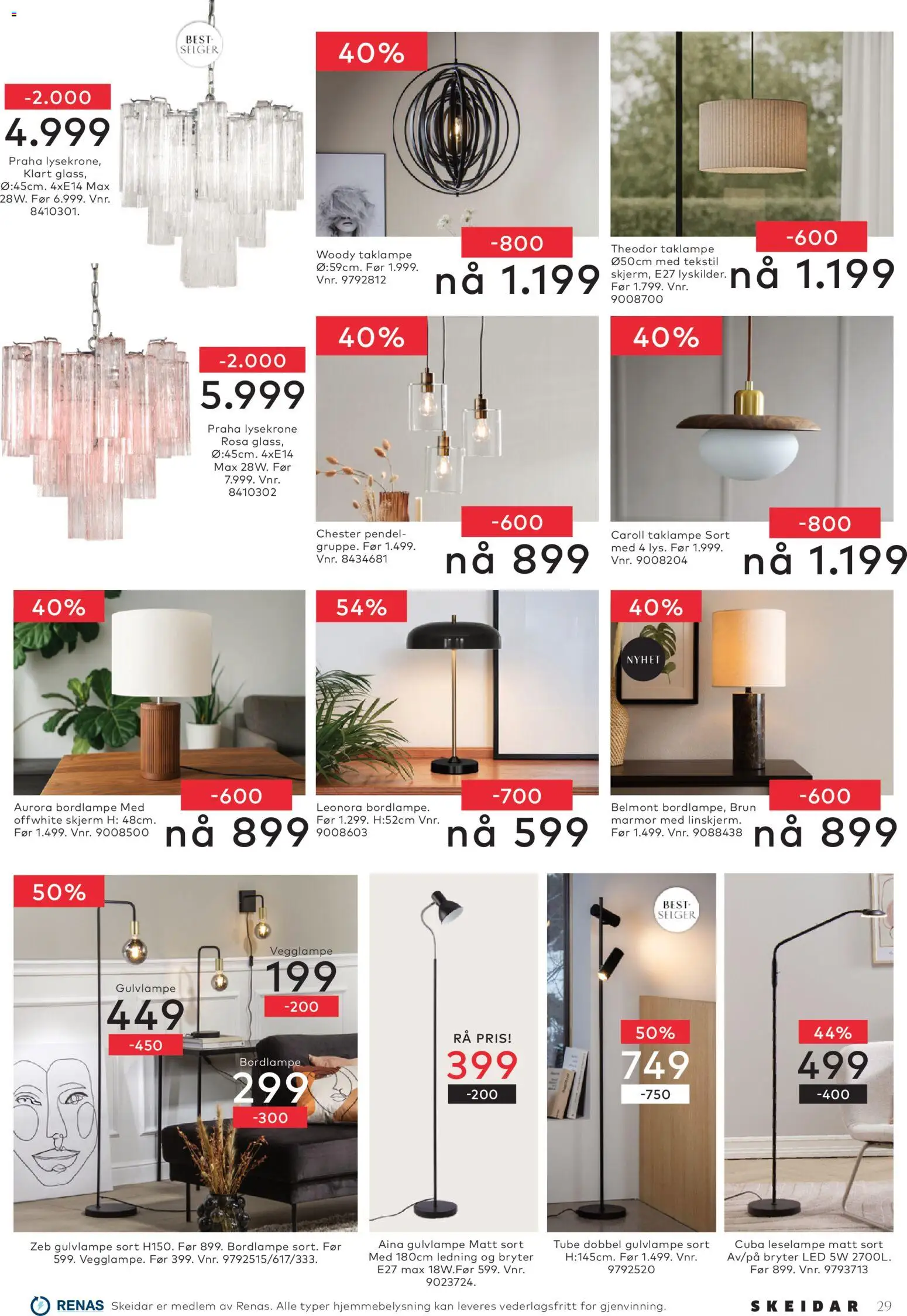 {H1} | Side: 29 | Produkter: Vegglampe, Ledning, Skjerm, Jeux