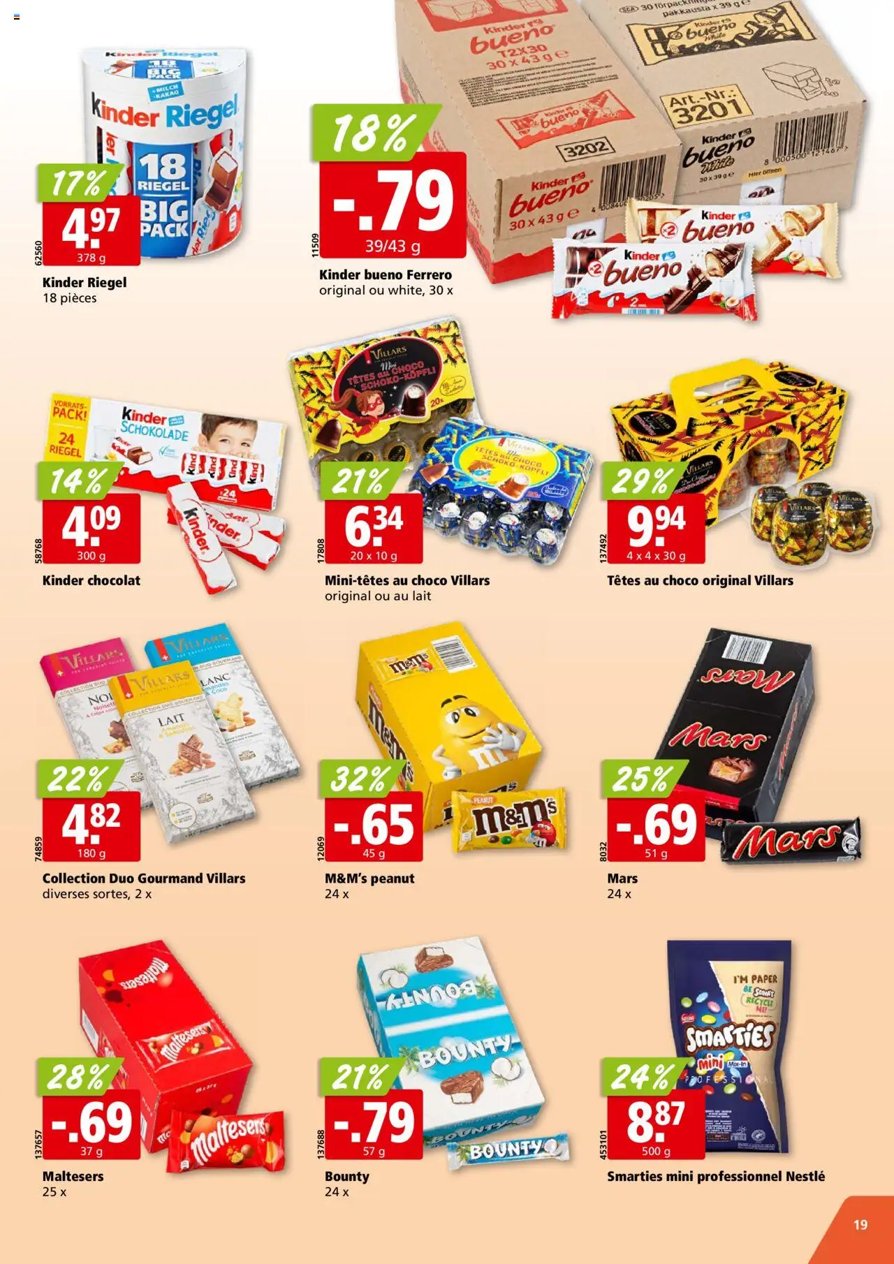 Aligro Aktionen - Chavannes, Matran, Genf, Sitten ab 28.07.2025 | Seite: 19 | Produkte: Mars, Schokolade