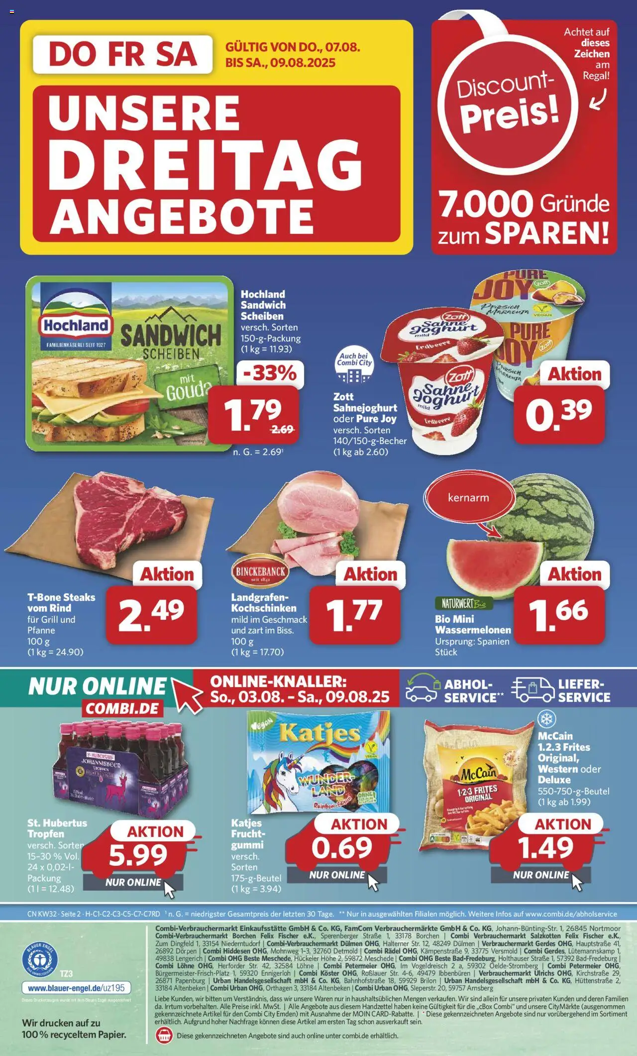 Combi Prospekt 	 - gültig ab dem 03.08.2025 | Seite: 29 | Produkte: Grill, Joghurt, Katjes, McCain