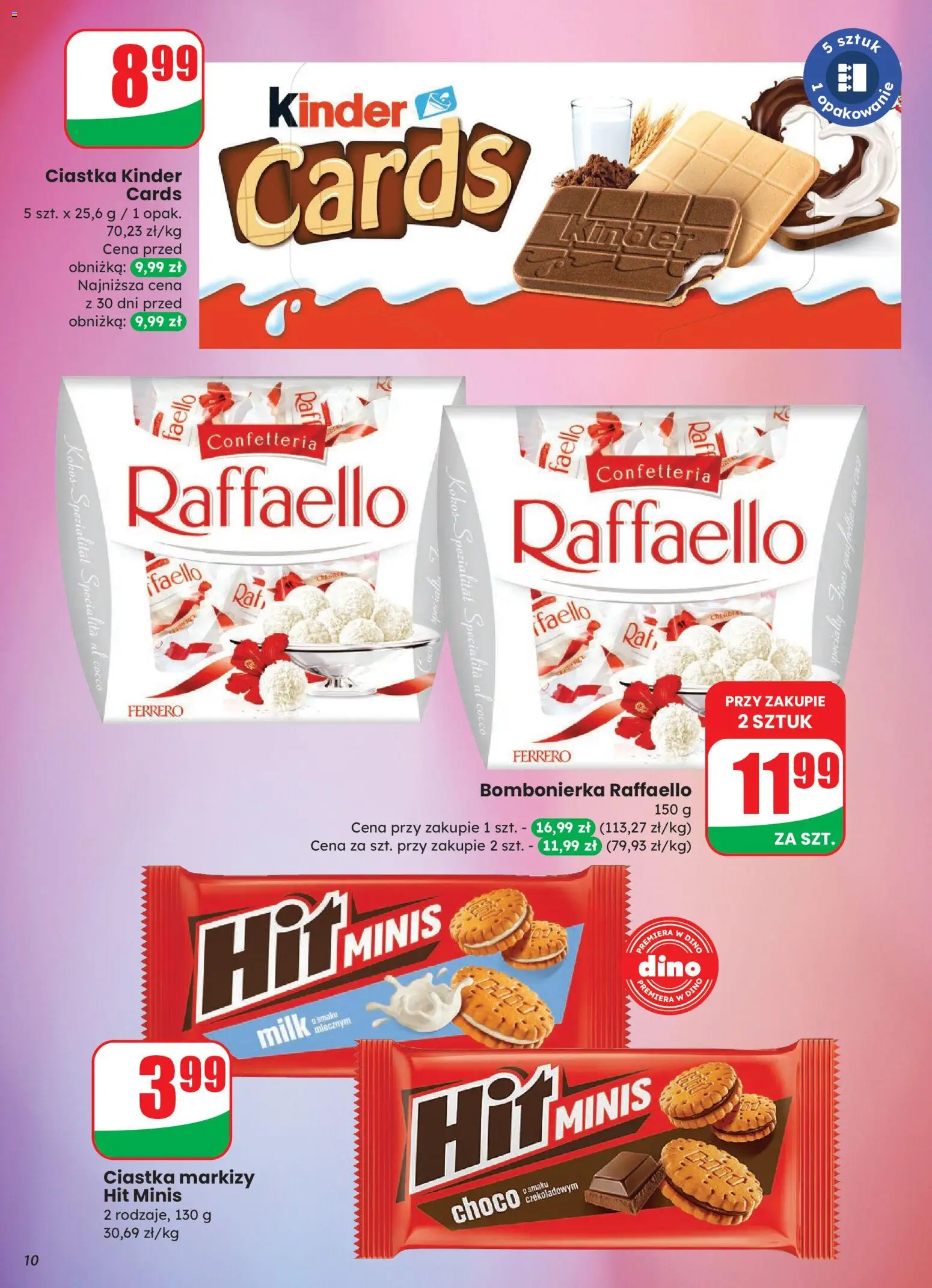 Dino Gazetka od 12.11.2025 | Strona: 10 | Produkty: Bombonierka, Ciastka, Kinder cards