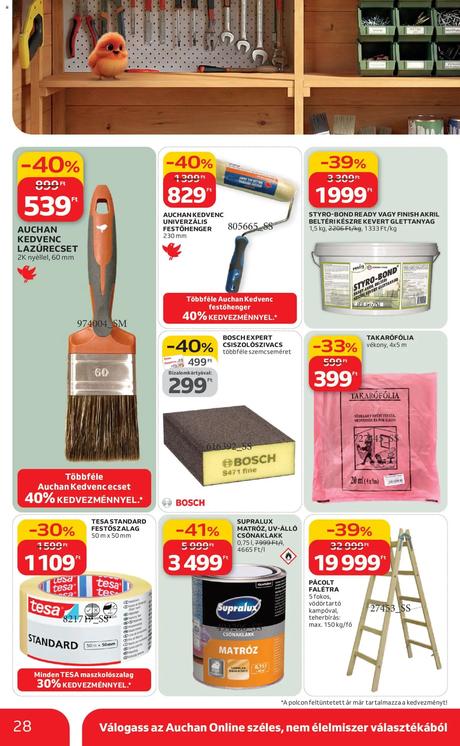Auchan akciós ujság - amely érvényes a következő dátumtól: 05.03.2026 | Oldal: 28 | Termékek: Ecset