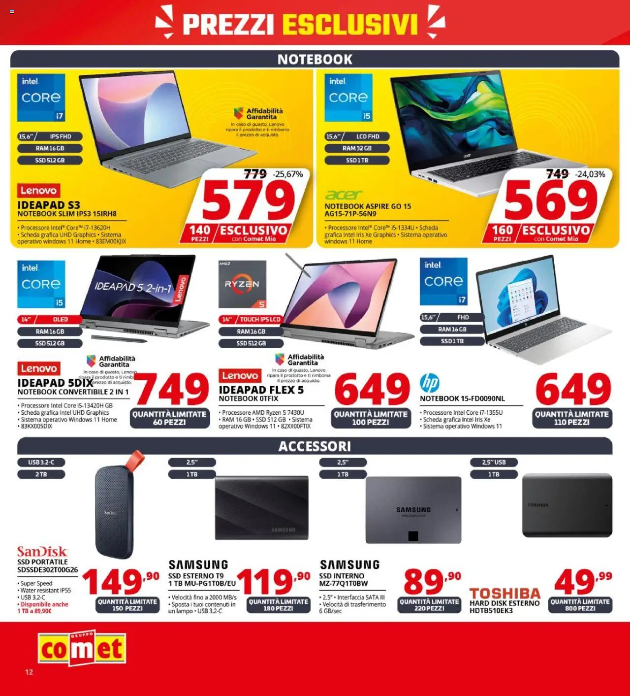 Volantino Comet del 09.10.2025 | Pagina: 12 | Prodotti: Notebook, USB, Samsung