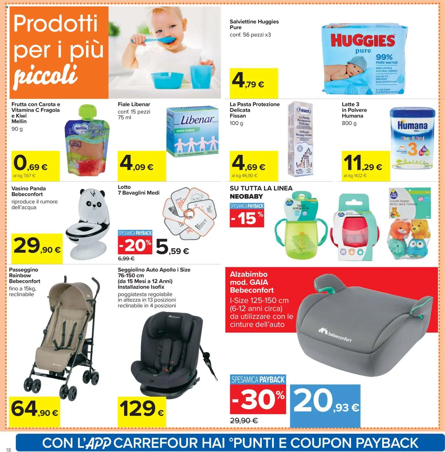 Volantino Carrefour del 02.03.2026 | Pagina: 18 | Prodotti: Kiwi, Carota, Latte, Passeggino
