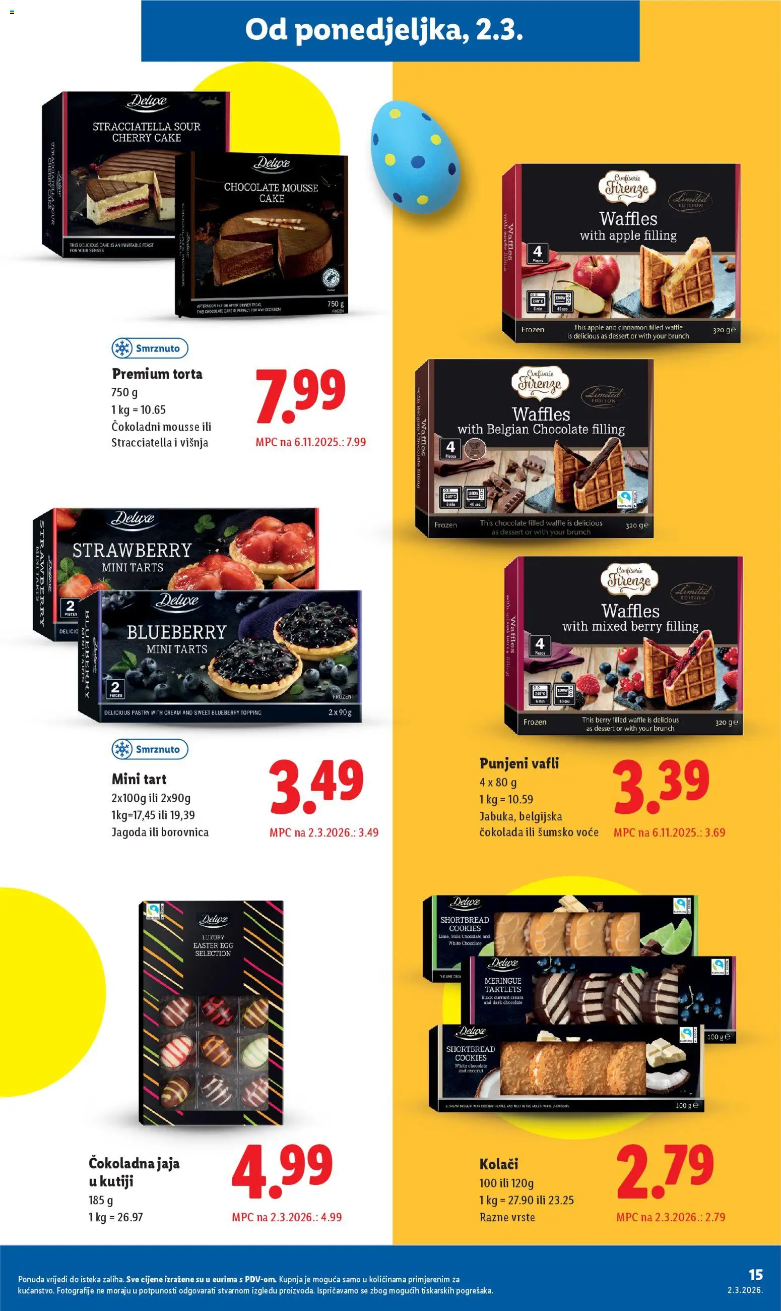 Lidl katalog | vrijedi od 02.03.2026 | Stranica: 15 | Proizvodi: Šumsko voće, Voće, Vafli, Torta