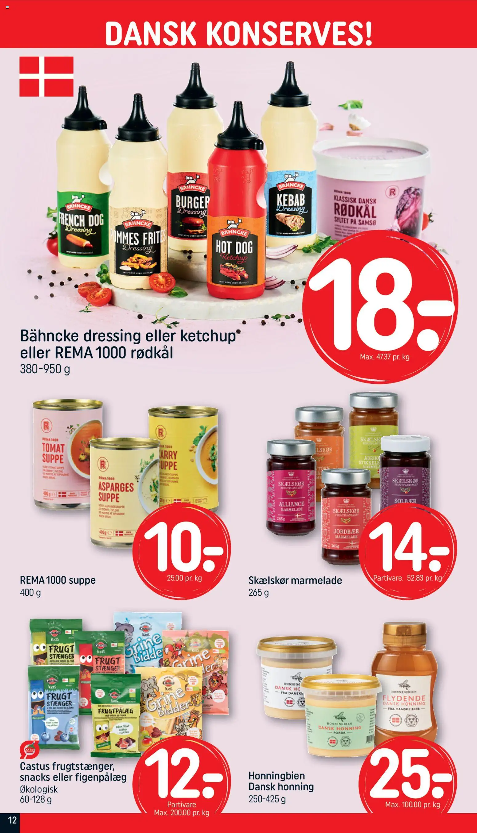 Rema 1000 tilbudsavis – gyldig fra 19.04.2026 | Side: 12 | Produkter: Ketchup, Figenpålæg, Honning, Solbær