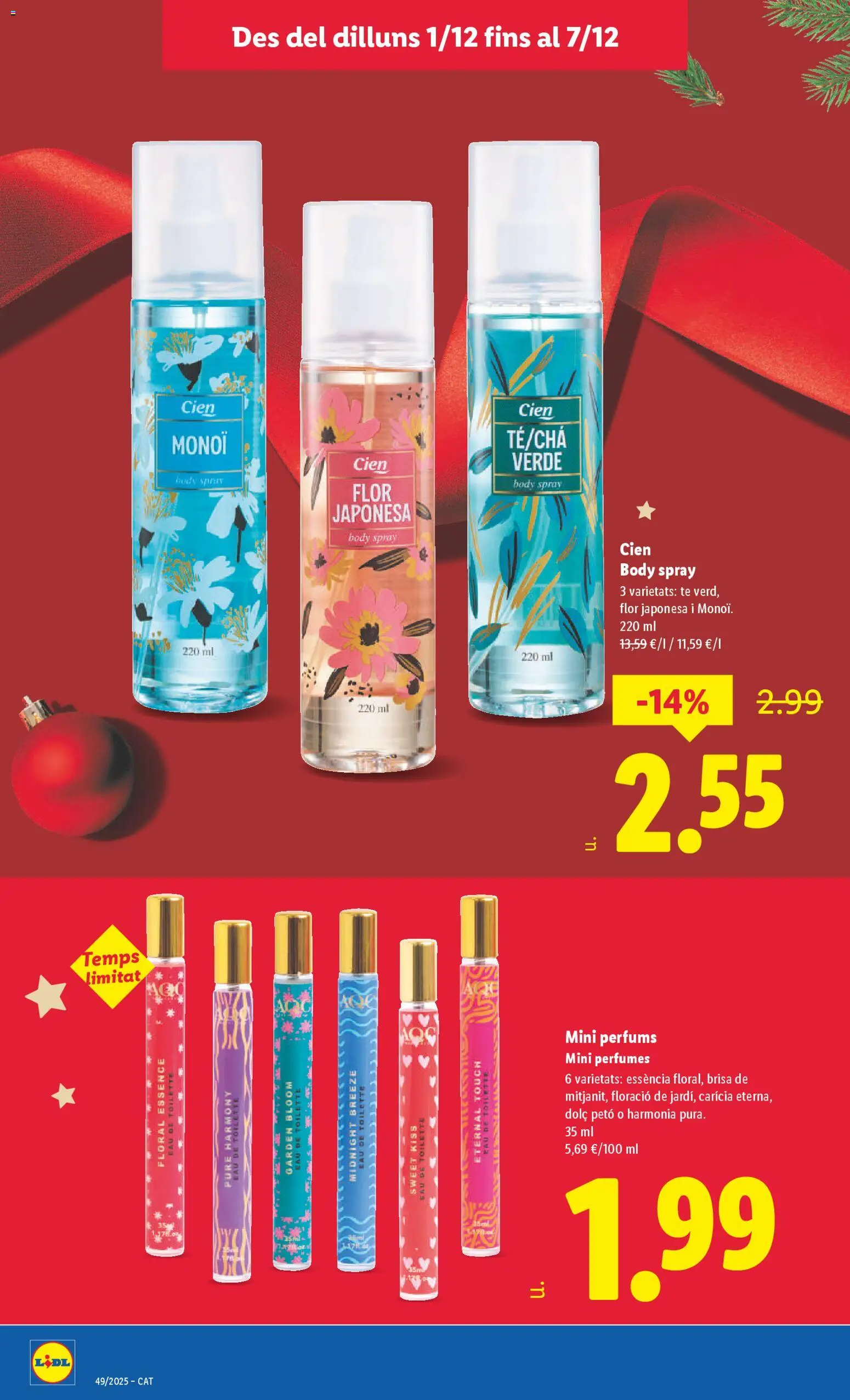 Lidl folleto │ válido desde el 01.12.2025 | Página: 34 | Productos: Perfume, Eau de toilette, Té, Body